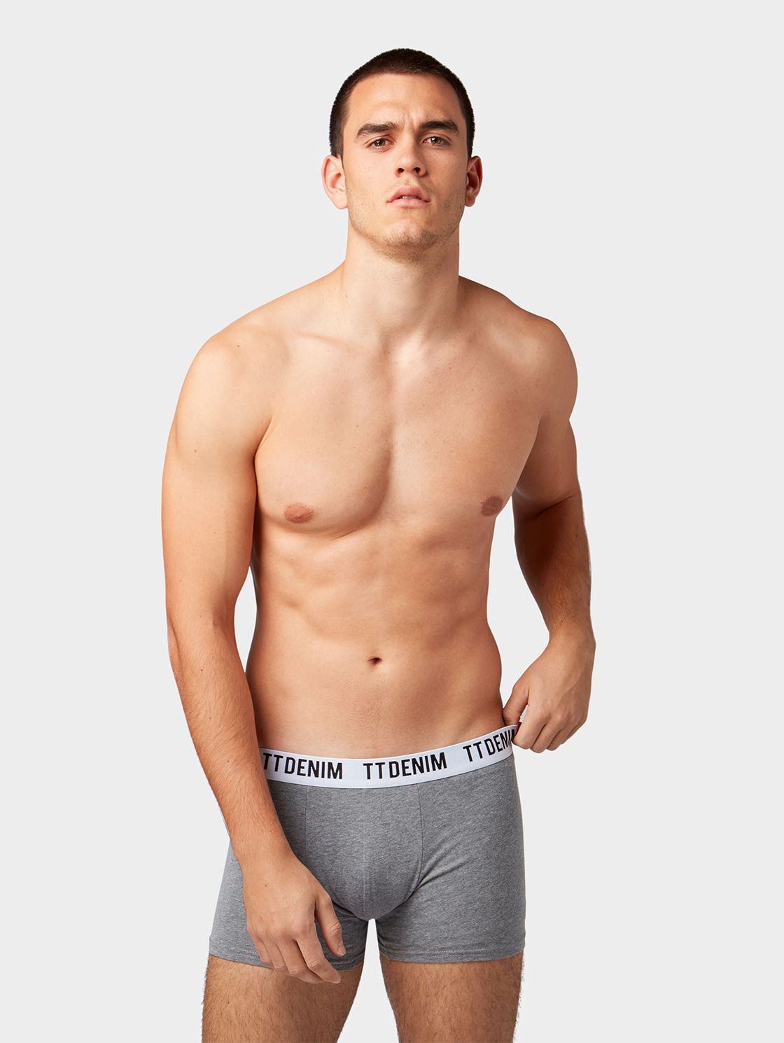 Tom Tailor Denim Set Van 3 Boxershorts Heather Grey Melange tom tailor denim kopen in de aanbieding