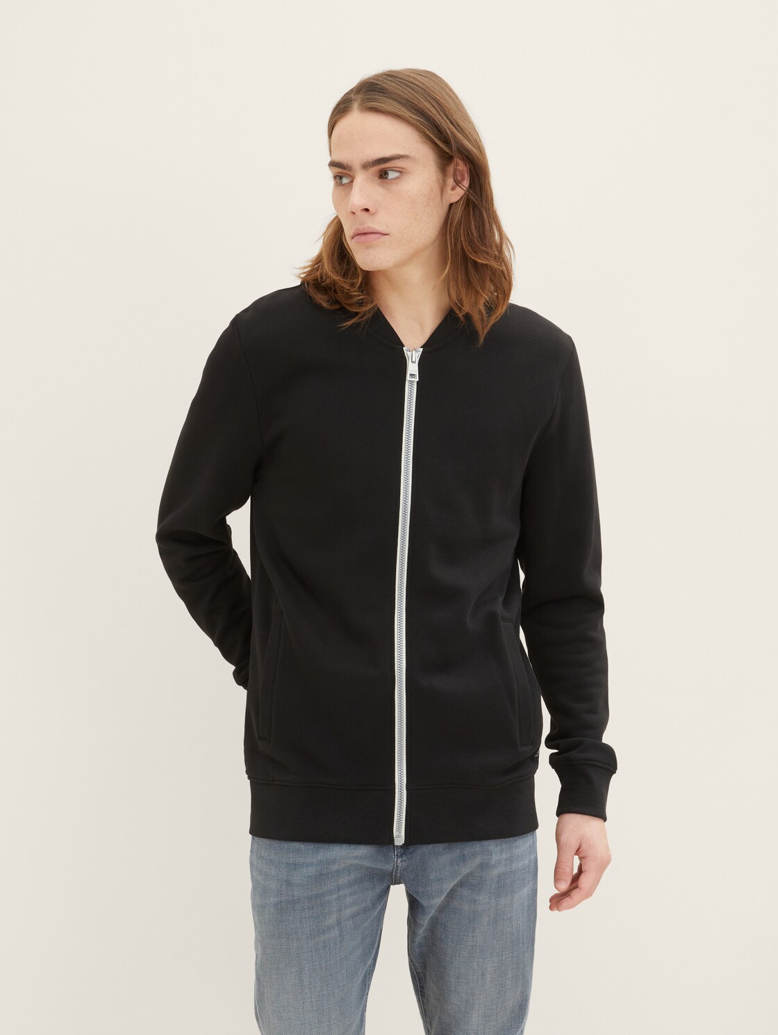 Tom Tailor Denim Basic Sweatvest Black Xs tom tailor denim kopen in de aanbieding