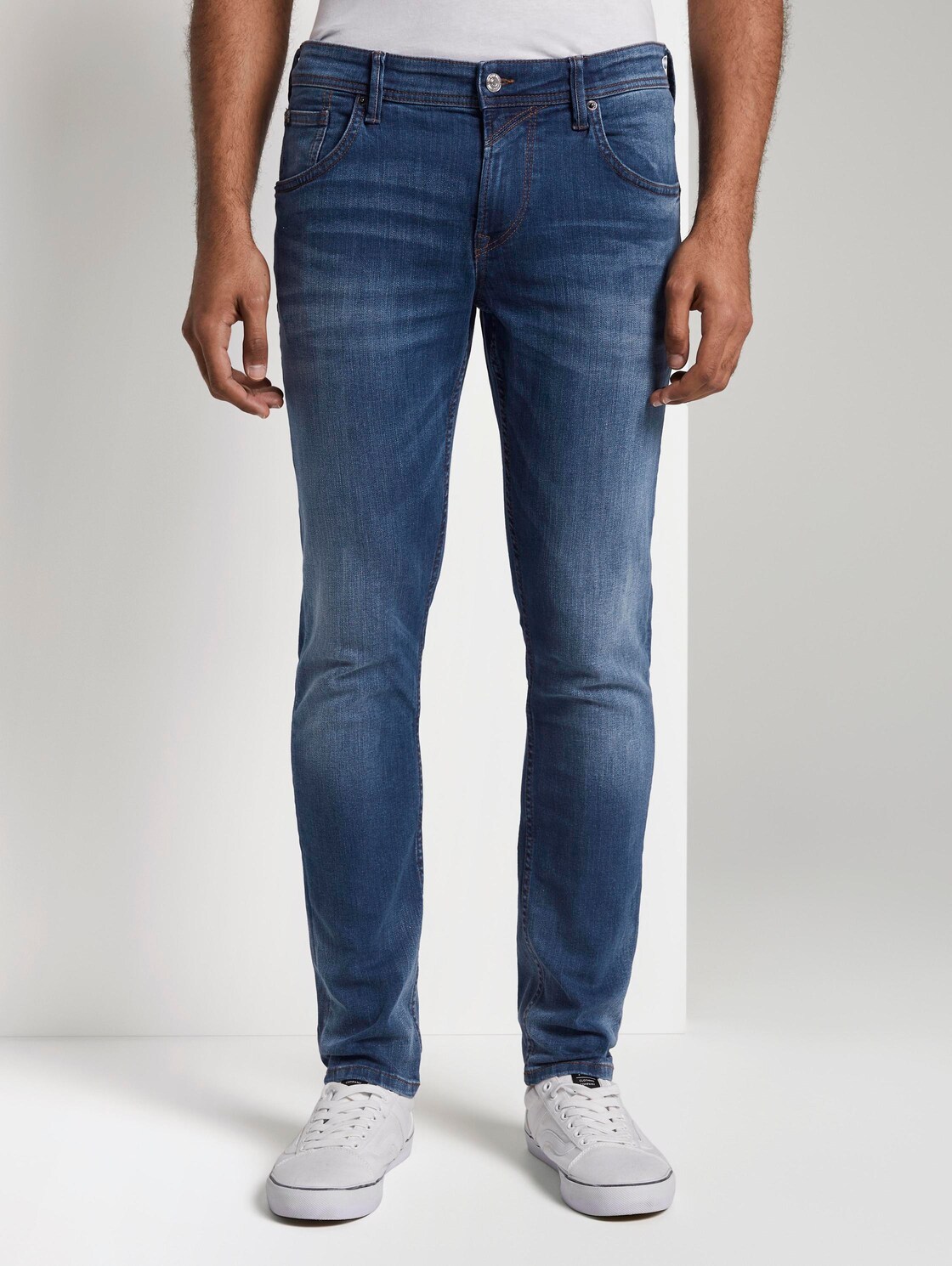Tom Tailor Denim Jeans Culver Skinny Used Dark Stone Blue 3030 tom tailor denim kopen in de aanbieding