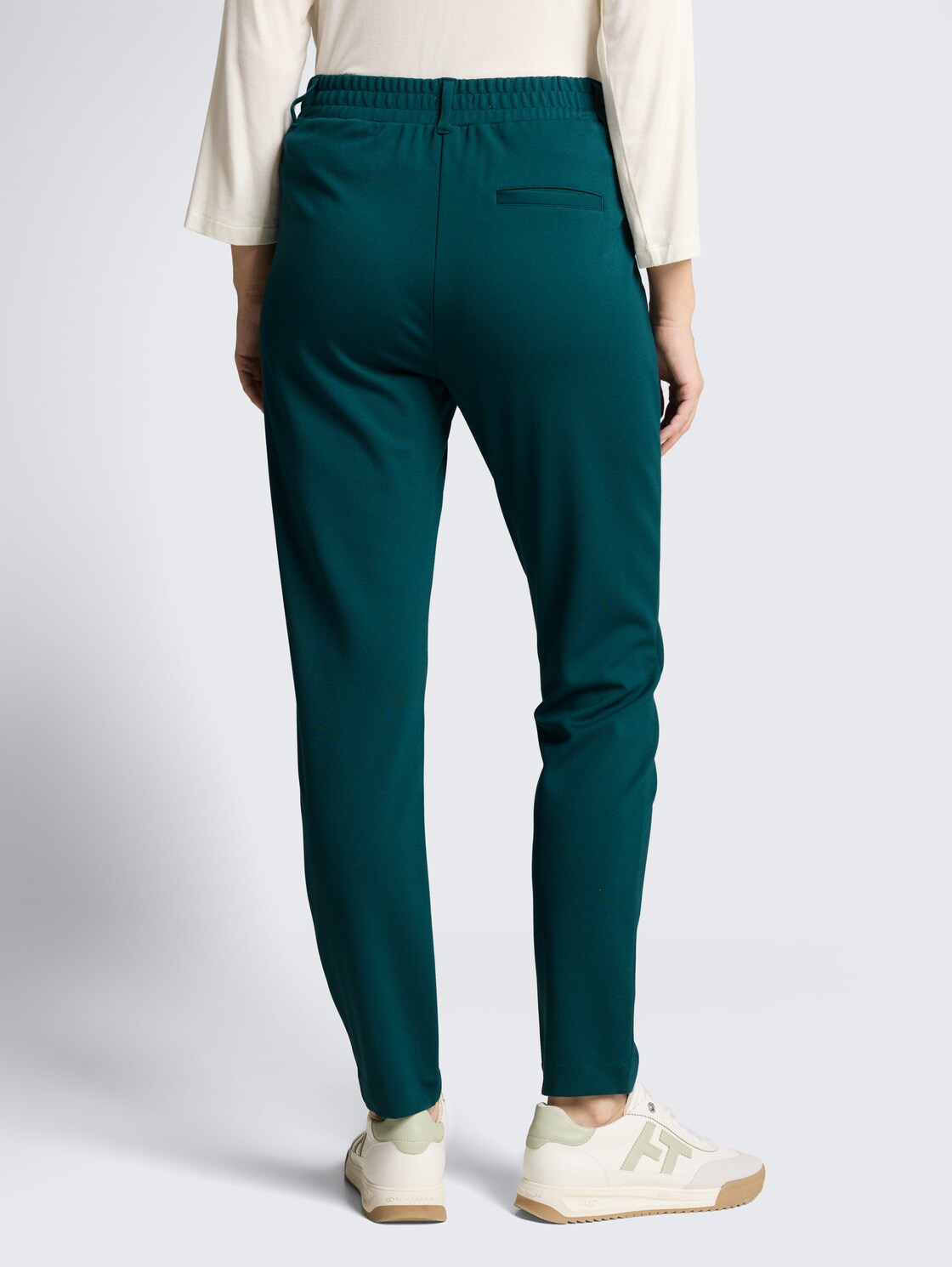 Thumbnail - TOM TAILOR Damen Loose Fit Stoffhose, grün, Uni, Gr. 38/32