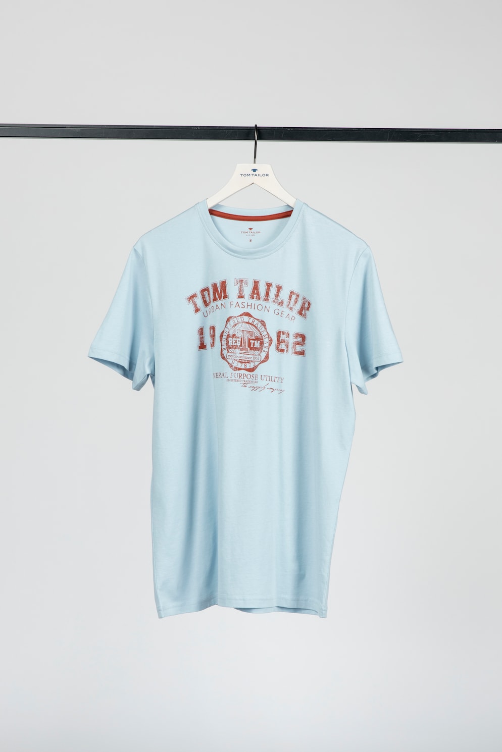 Tom Tailor T-Shirt Met Logo Print, Mannen, Blauw, Größe S