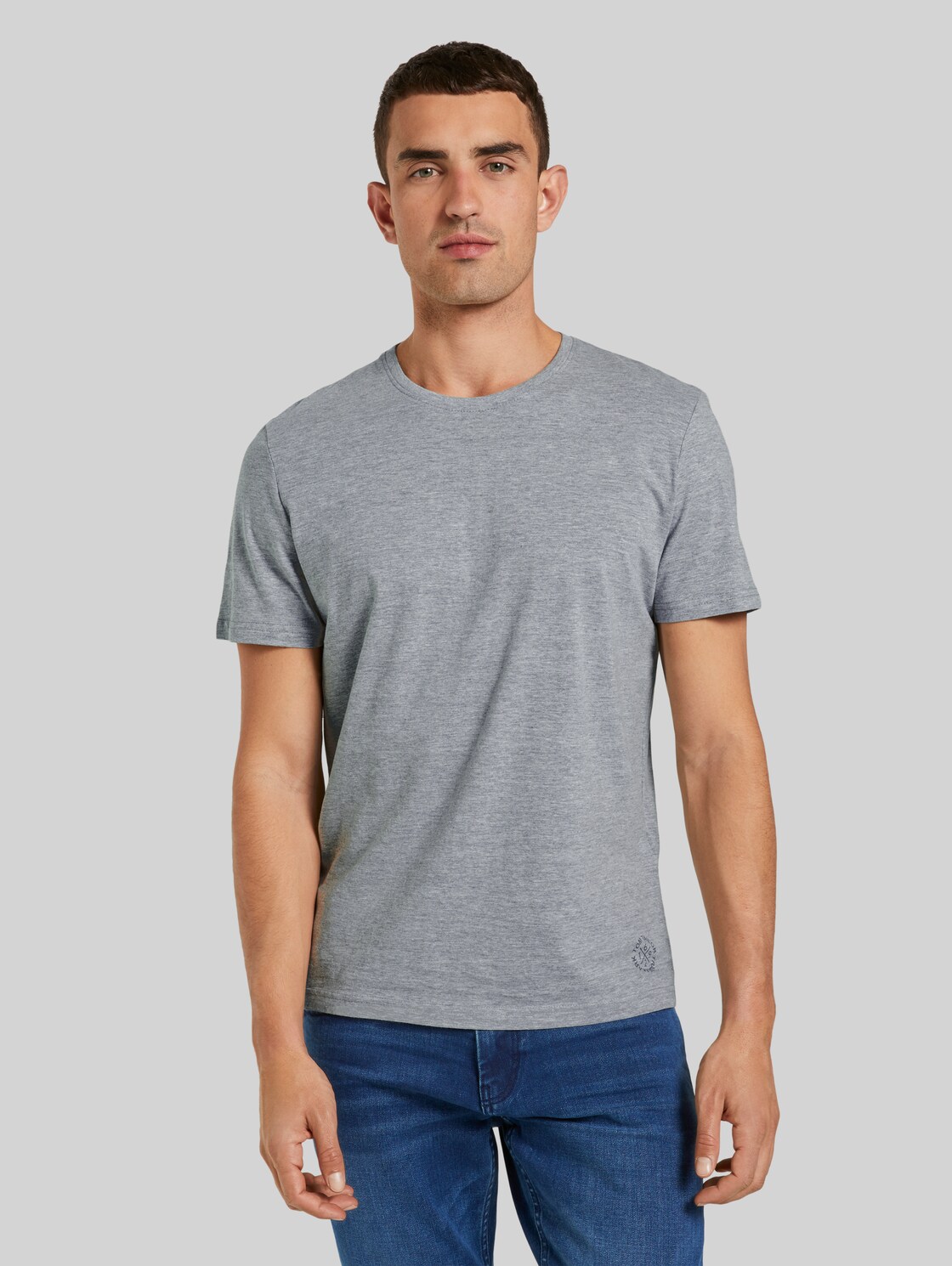 TOM TAILOR T-Shirt im Doppelpack, Herren, Middle Grey Melange, Größe: XL