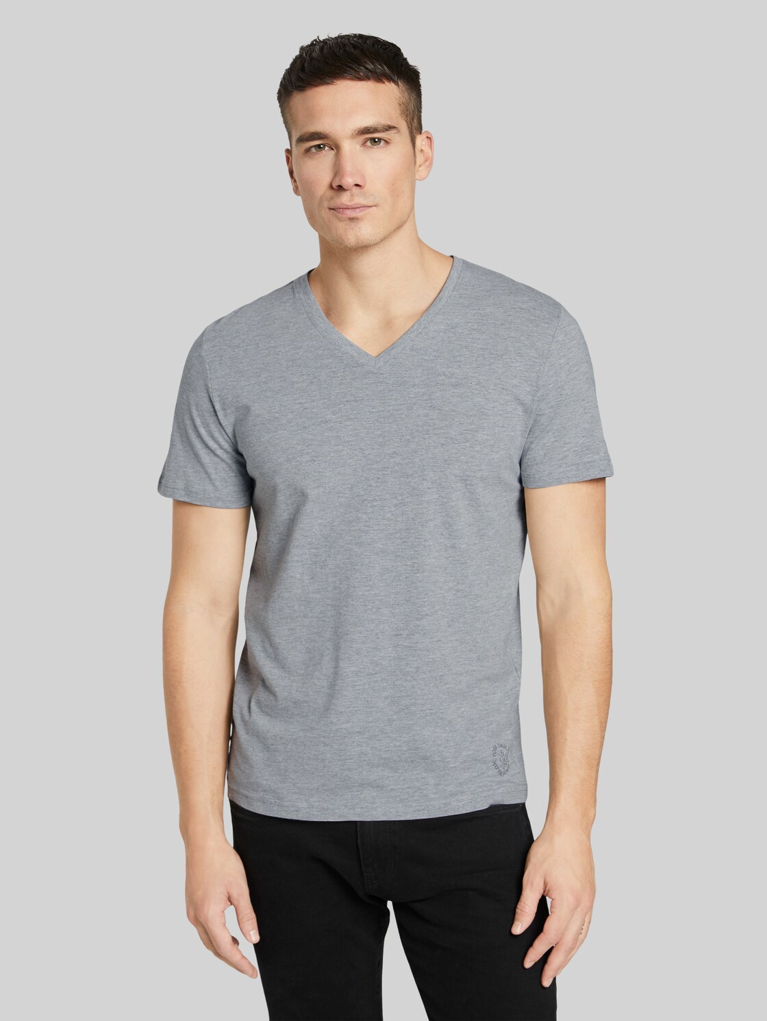 TOM TAILOR T-Shirt im Doppelpack, Herren, Middle Grey Melange, Größe: XXL