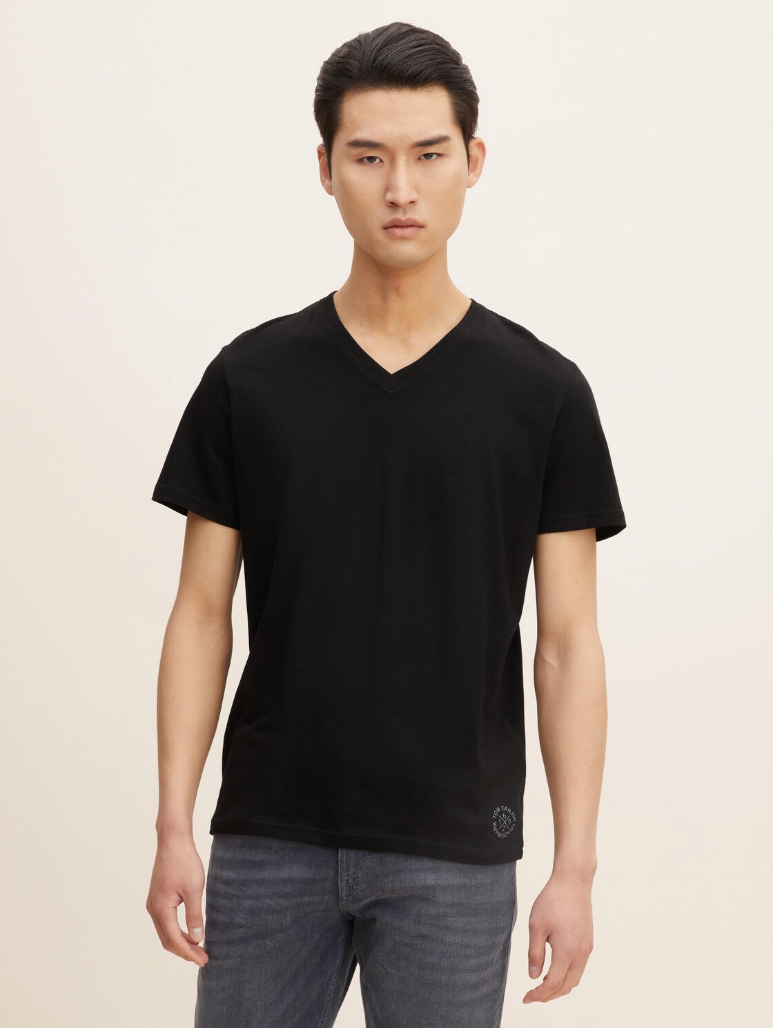 TOM TAILOR T-shirt in een dubbelverpakking, Mannen, zwart, Größe L