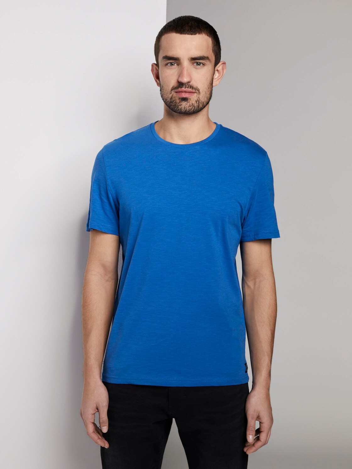 Tom Tailor Heel Simpel T Shirt Simply Blue Xs tom tailor kopen in de aanbieding