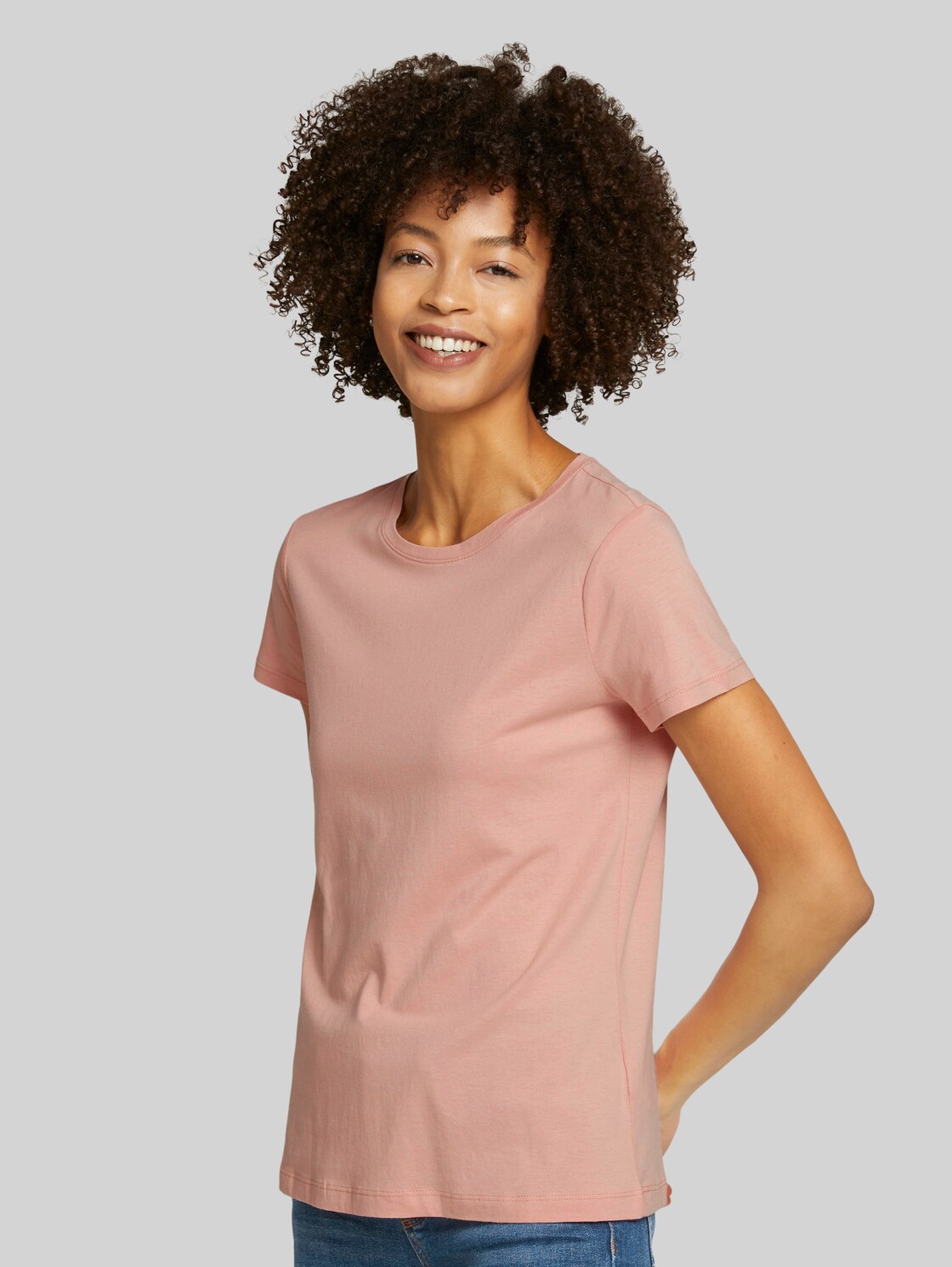 TOM TAILOR Basic T-Shirt, Damen, Pale Coral, Größe: XL