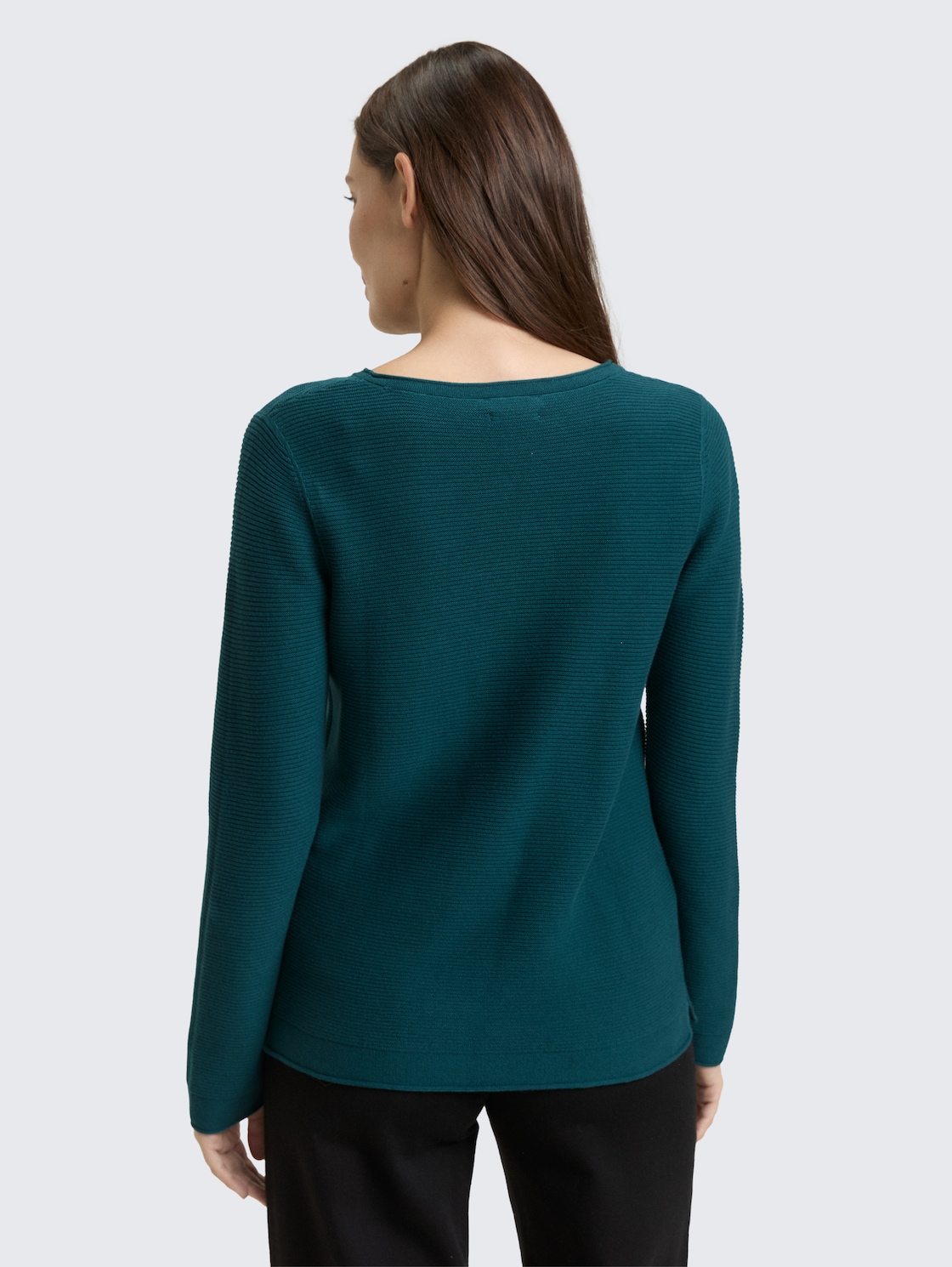 Thumbnail - TOM TAILOR Damen Strickpullover aus Baumwolle, grün, Uni, Gr. S