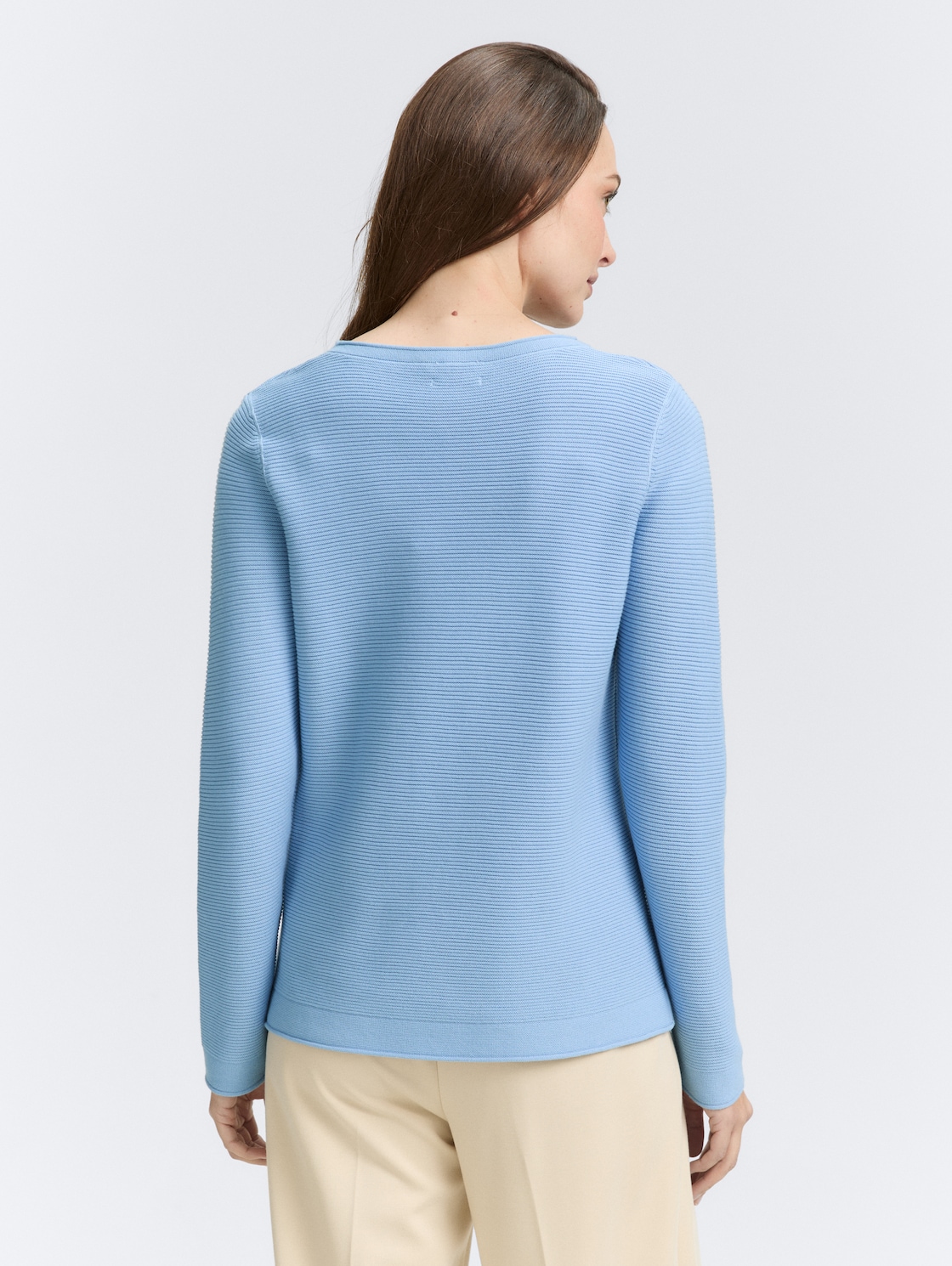 Thumbnail - TOM TAILOR Damen Strickpullover aus Bio-Baumwolle, blau, Uni, Gr. XXXL