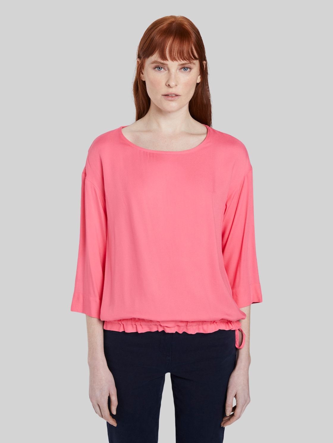 TOM TAILOR Blusenshirt mit verstellbarem Bund, Damen, charming pink, Größe: 36
