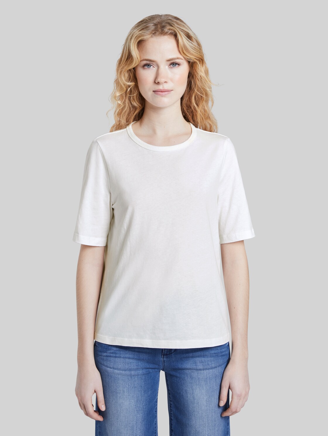 TOM TAILOR Schlichtes T-Shirt, Damen, Whisper White, Größe: L