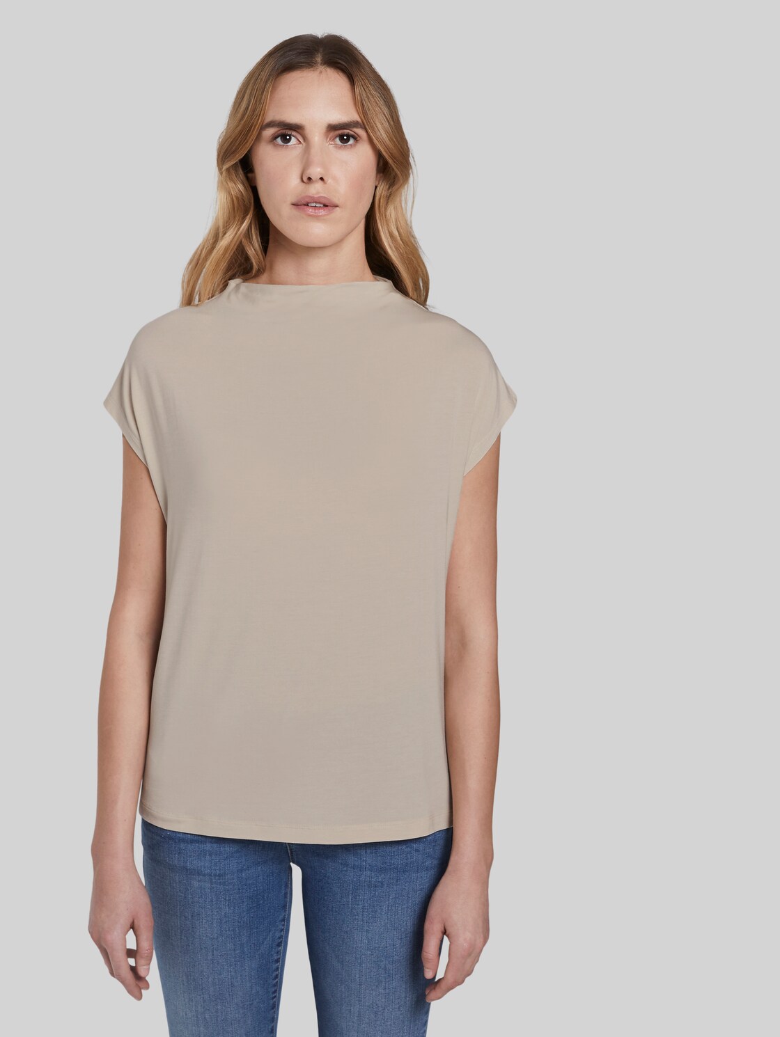 TOM TAILOR modernes T-Shirt, Damen, soft vanilla, Größe: XL