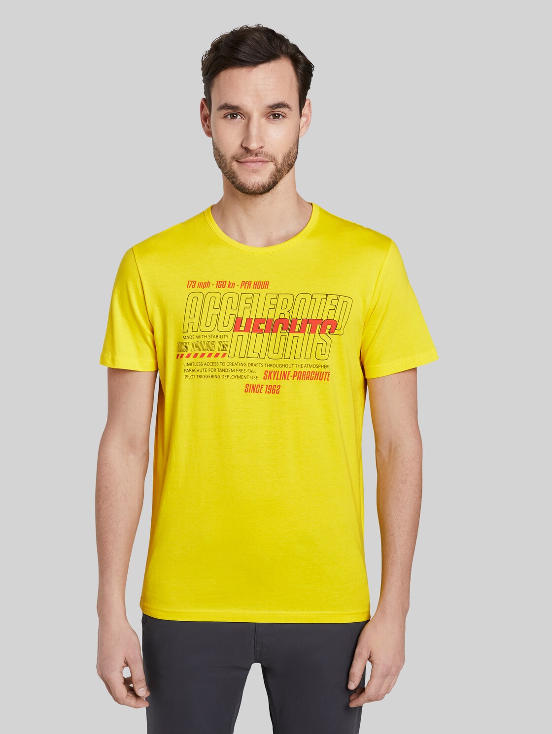 TOM TAILOR T-Shirt mit Print, Herren, bright yellow, Größe: XL