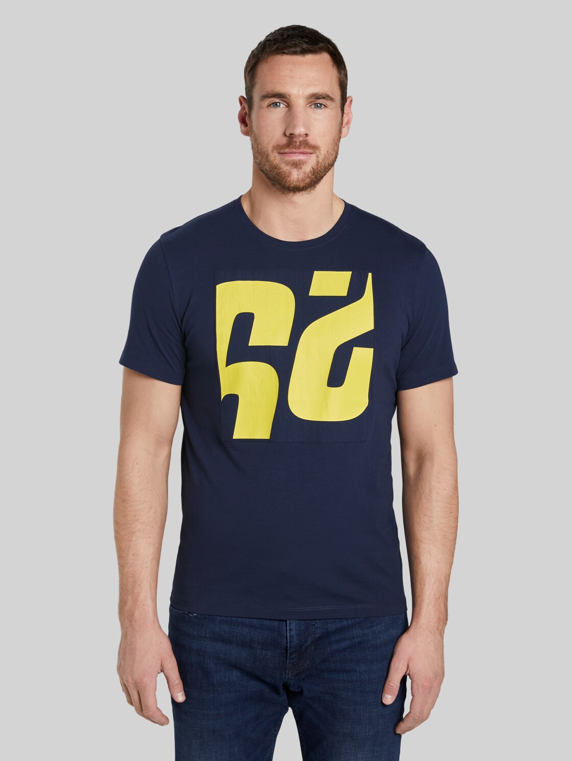 TOM TAILOR T-Shirt mit Print, Herren, Black Iris Blue, Größe: L