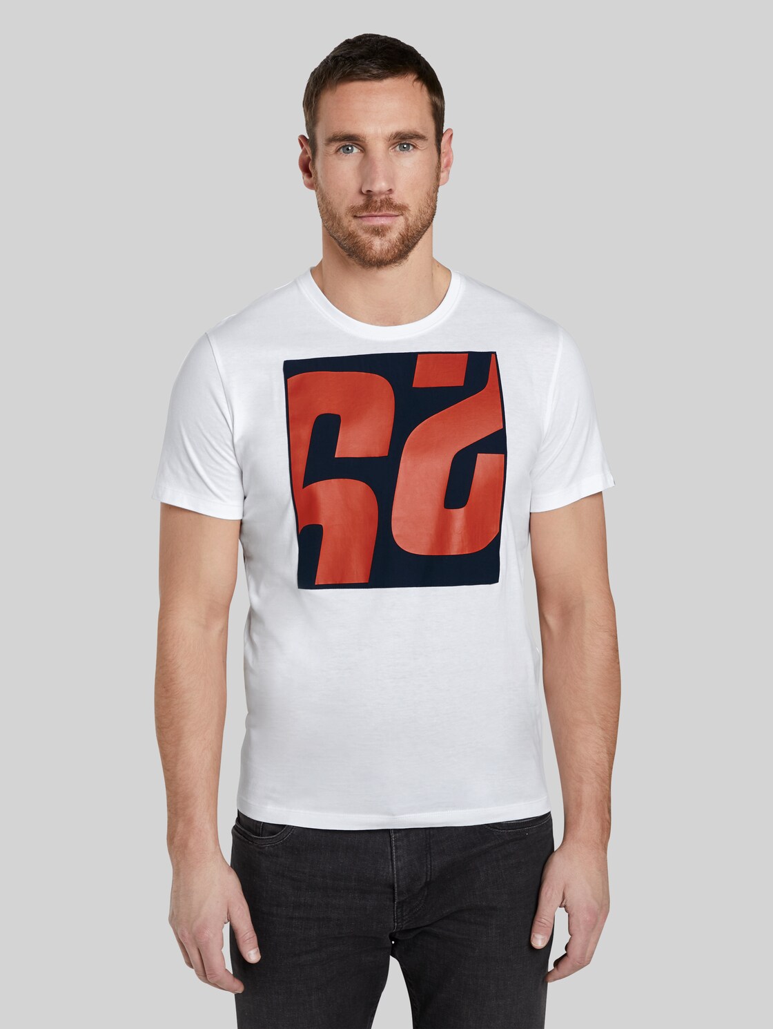 TOM TAILOR T-Shirt mit Print, Herren, White, Größe: M