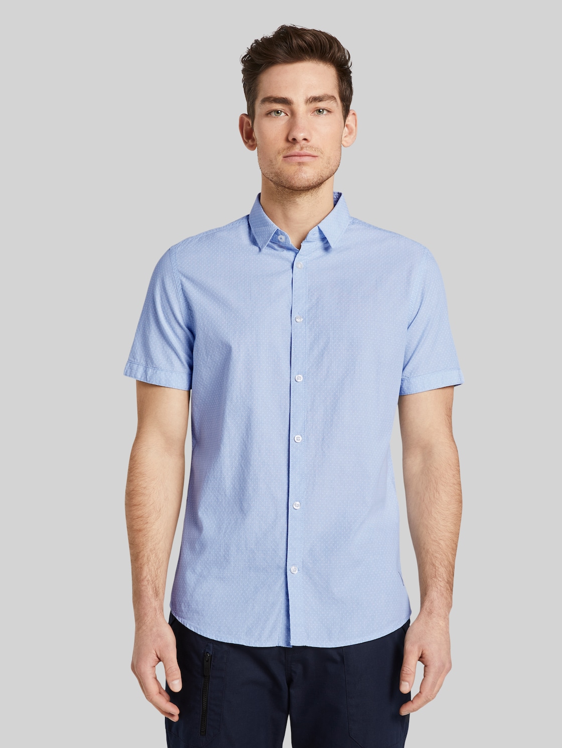 TOM TAILOR Kariertes Hemd, Herren, light blue white dobby struct, Größe: XL