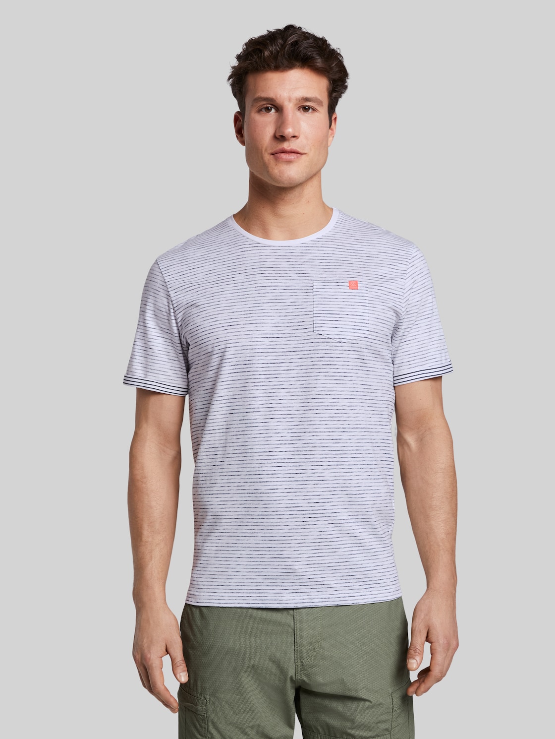 TOM TAILOR Gestreiftes T-Shirt, Herren, white printed stripe, Größe: XL