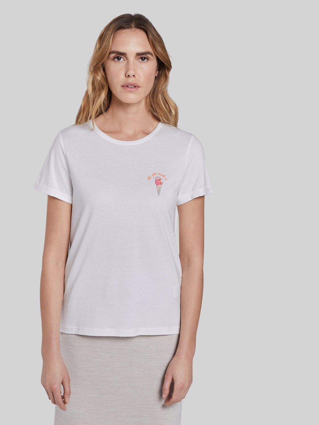 TOM TAILOR T-Shirt mit Print, Damen, Whisper White, Größe: XXL