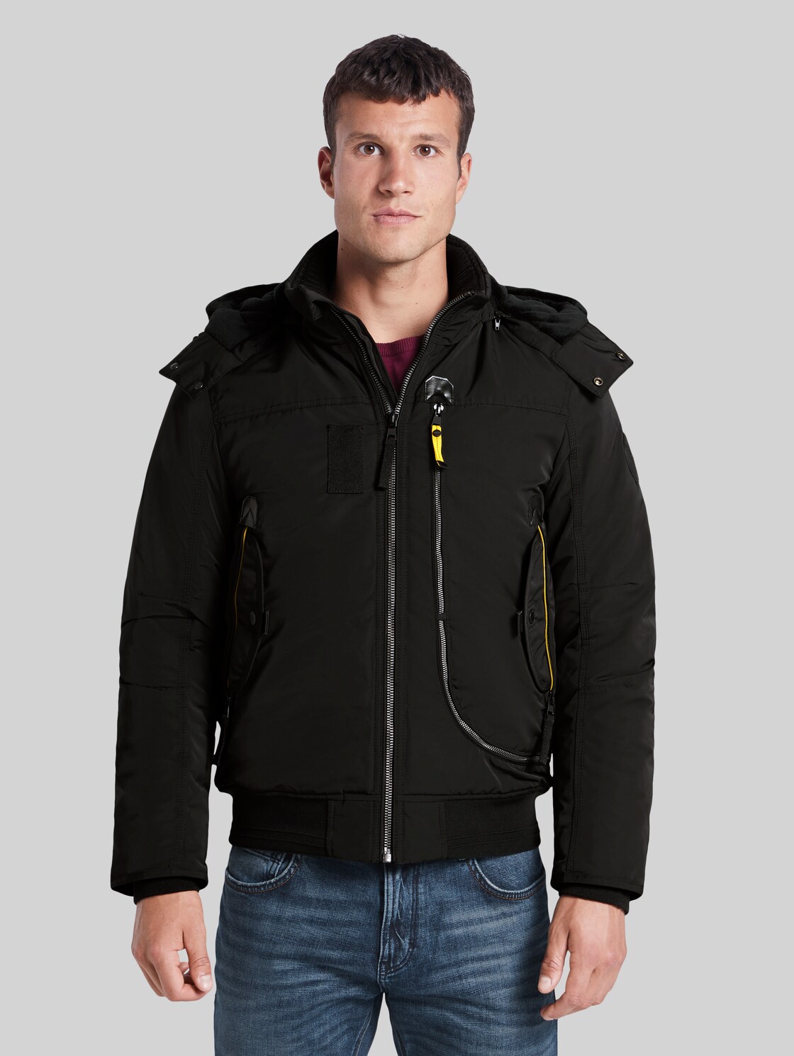 TOM TAILOR Blousonjacke mit Reißverschlussdetails, Herren, Black, Größe: L