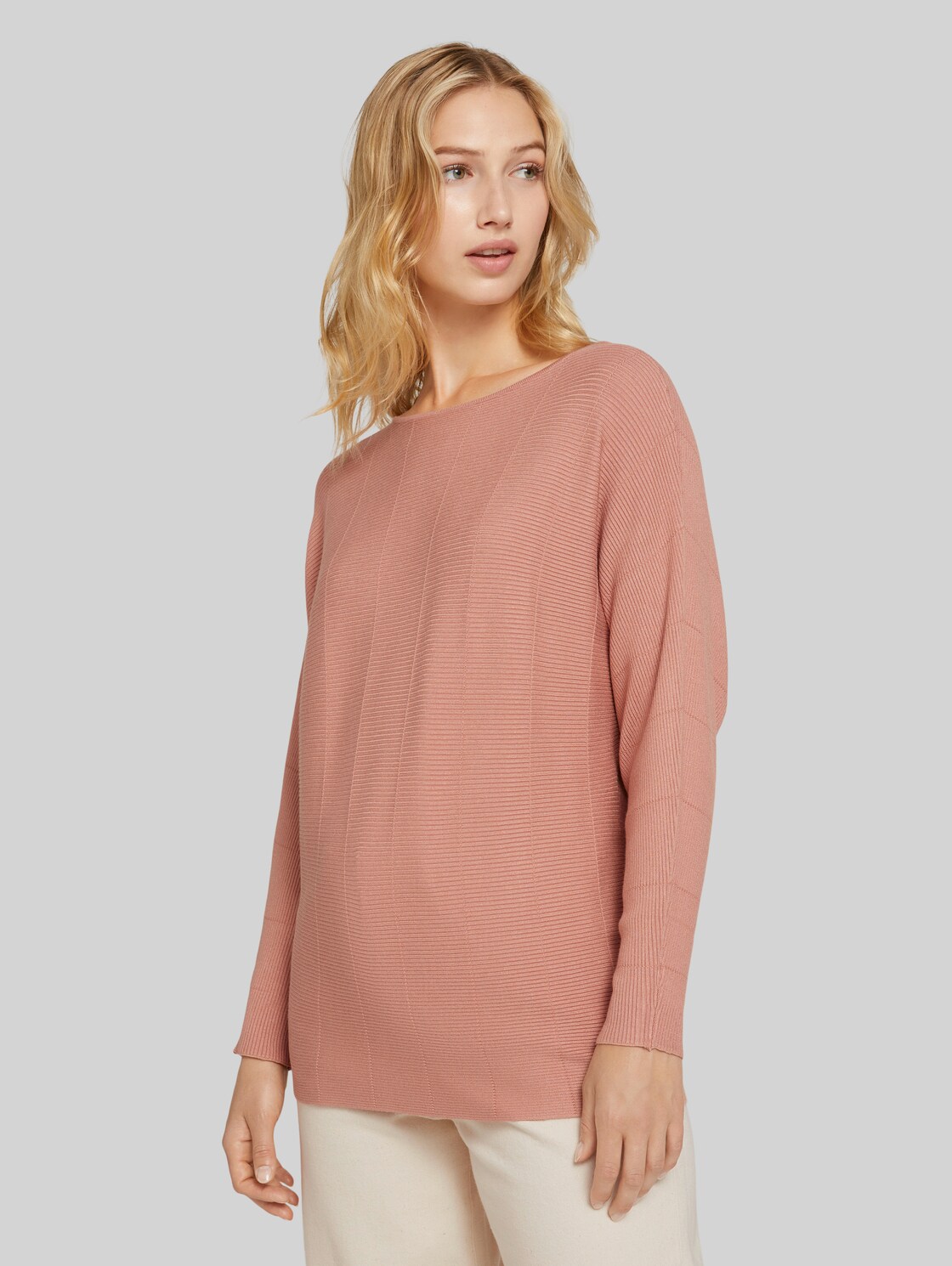TOM TAILOR DENIM Pullover mit Fledermausärmeln, Damen, clay-rose, Größe: XS
