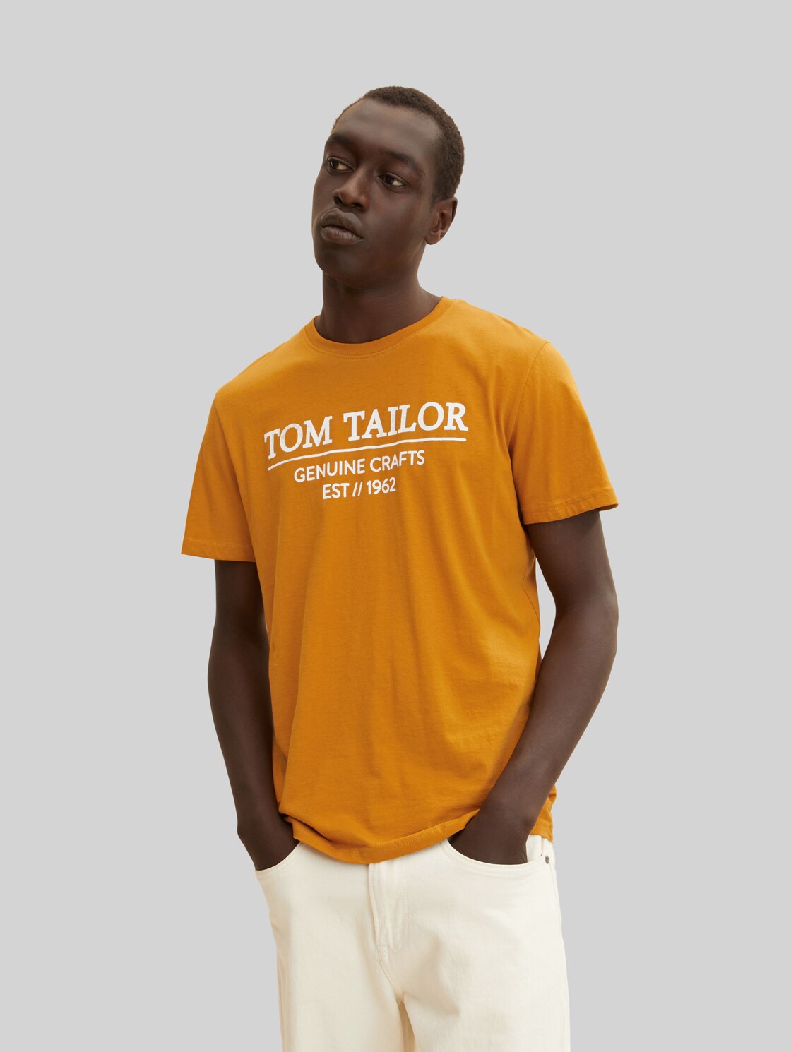 TOM TAILOR Herren T-Shirt mit Bio-Baumwolle, gelb, Gr. XL,