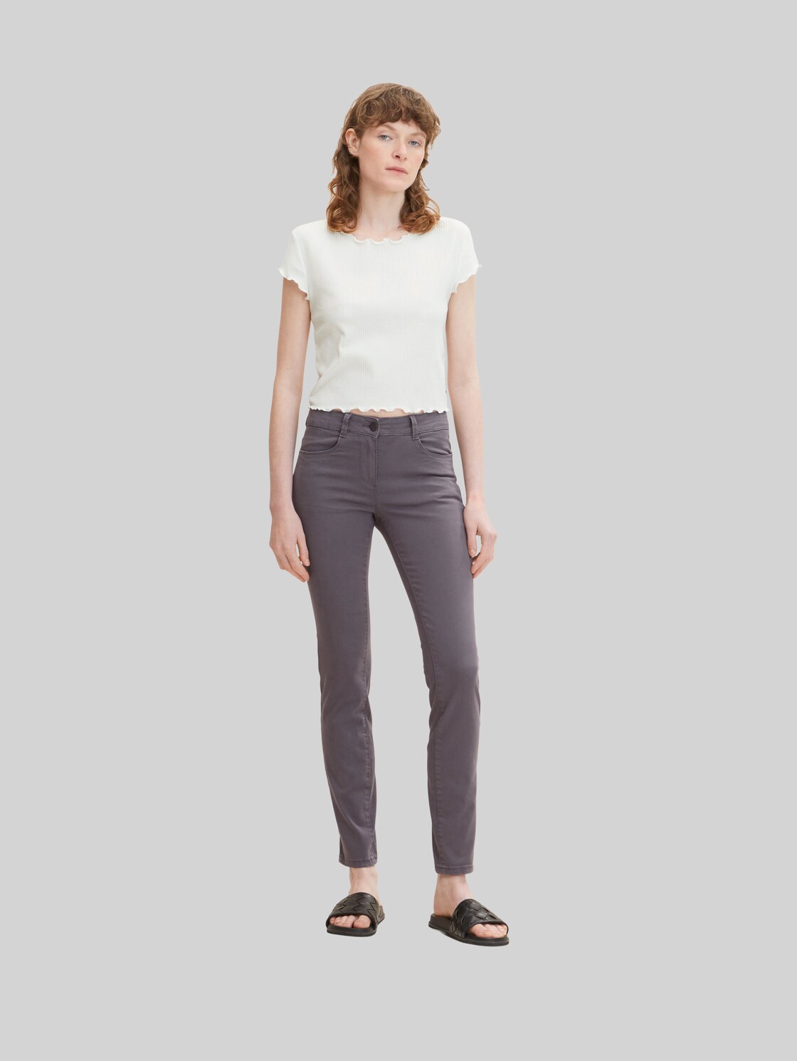 TOM TAILOR Damen Alexa Slim Jeans, grau, Gr. 44/32,