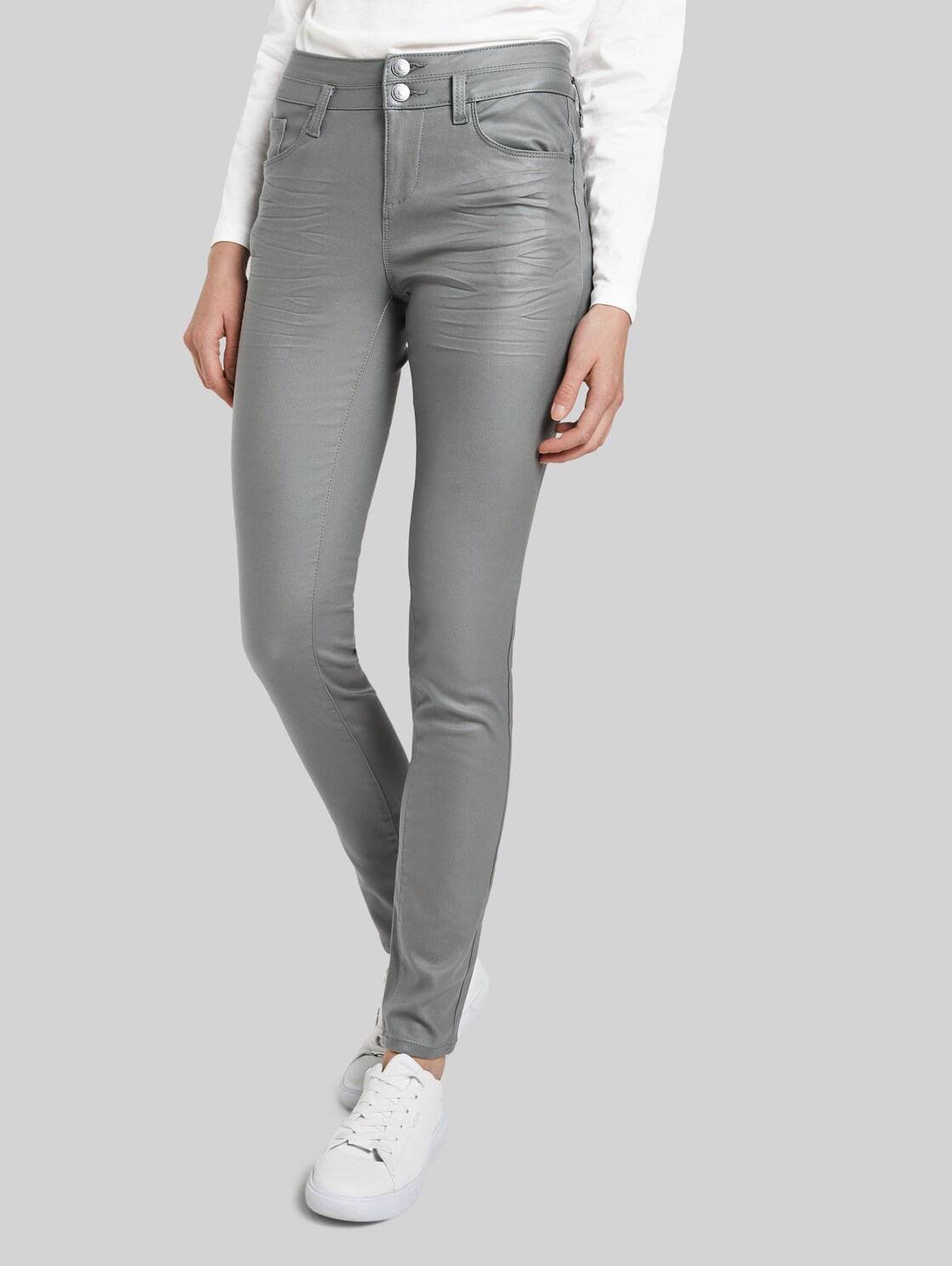 TOM TAILOR Alexa Skinny Stretch-Jeans, Damen, greyish green, Größe: 32/32
