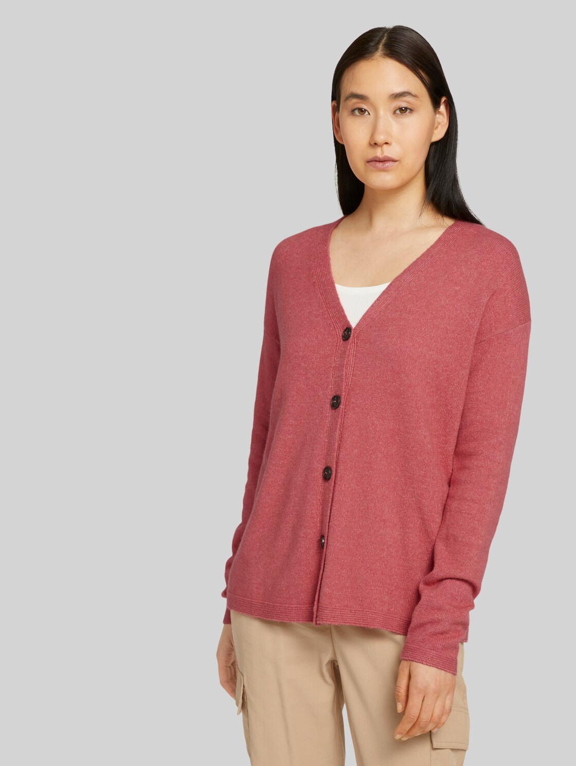 TOM TAILOR Weicher Cardigan, Damen, cozy pink melange, Größe: M