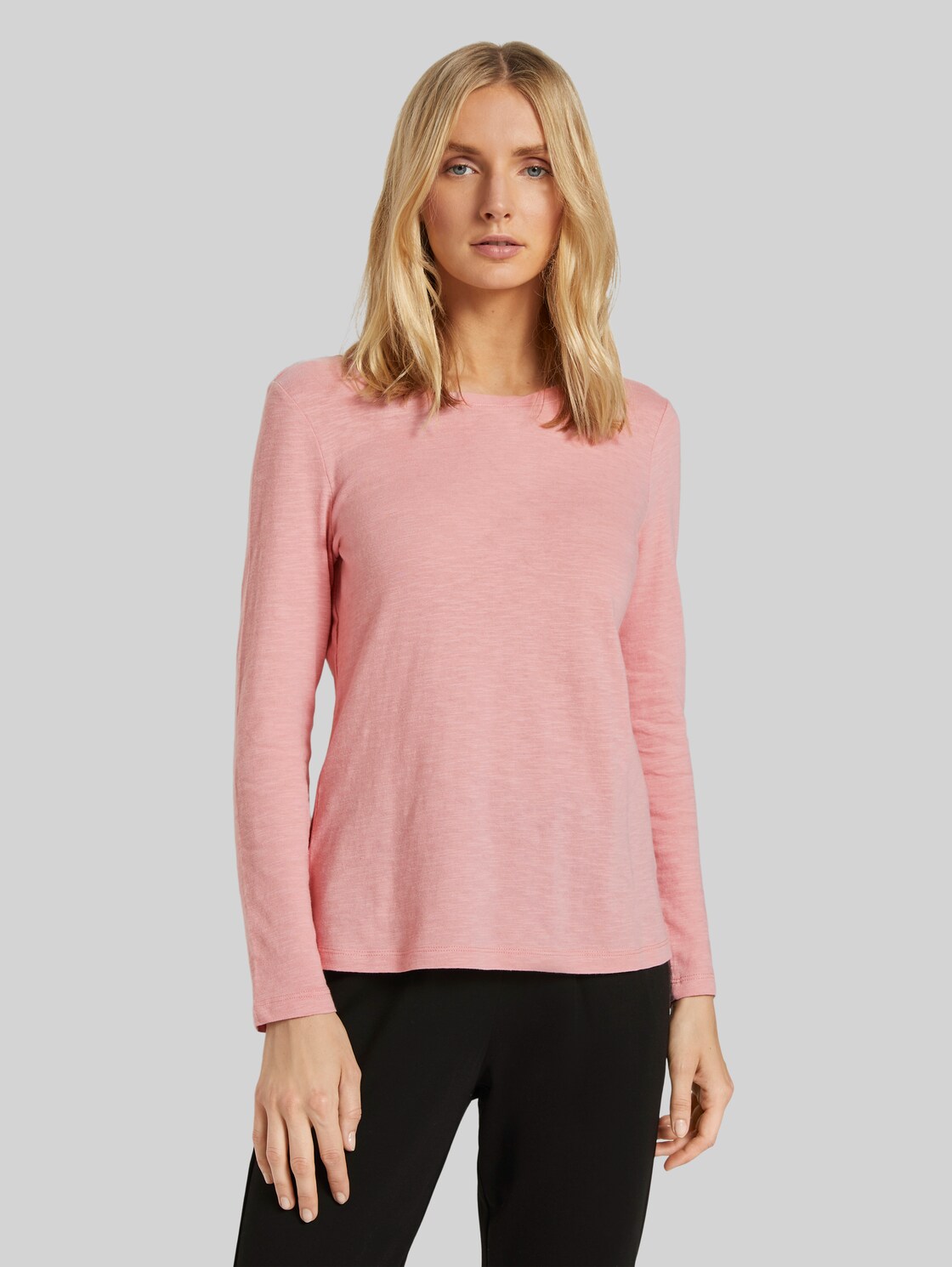 TOM TAILOR Langarmshirt aus Organic Cotton, Damen, blush rose, Größe: XL