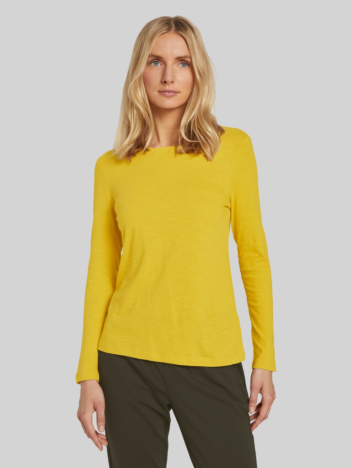 TOM TAILOR Langarmshirt aus Organic Cotton, Damen, california sand yellow, Größe: XL