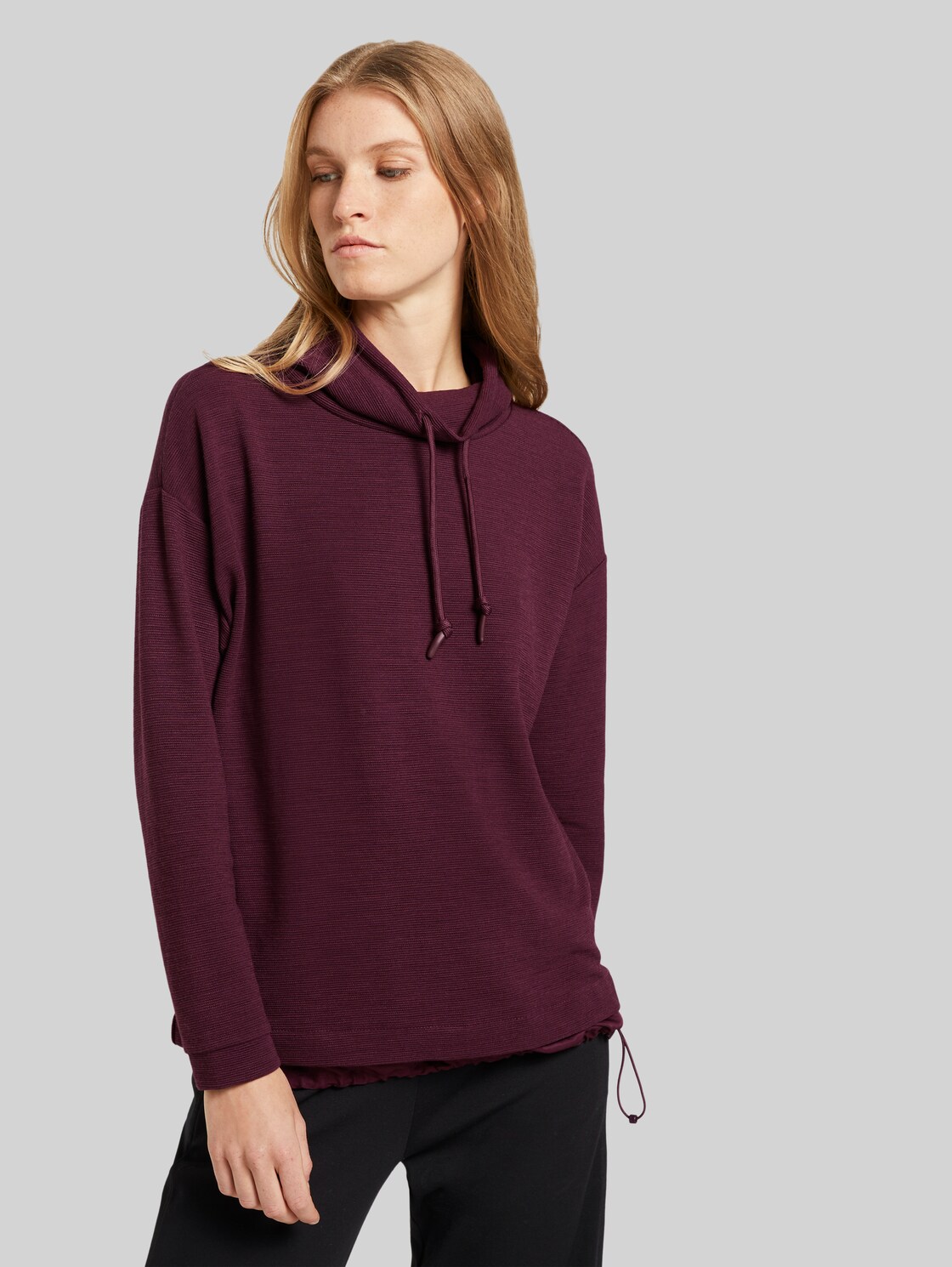 TOM TAILOR Funktionales Sweatshirt mit Struktur, Damen, Gipsy Purple, Größe: S