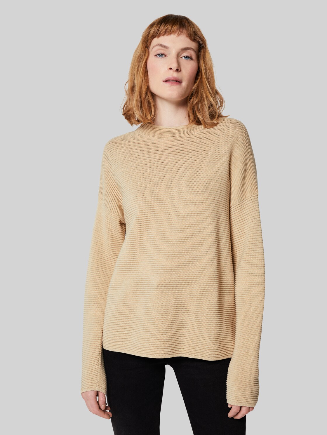 TOM TAILOR Pullover in Ottoman Struktur, Damen, warm sand melange, Größe: XL
