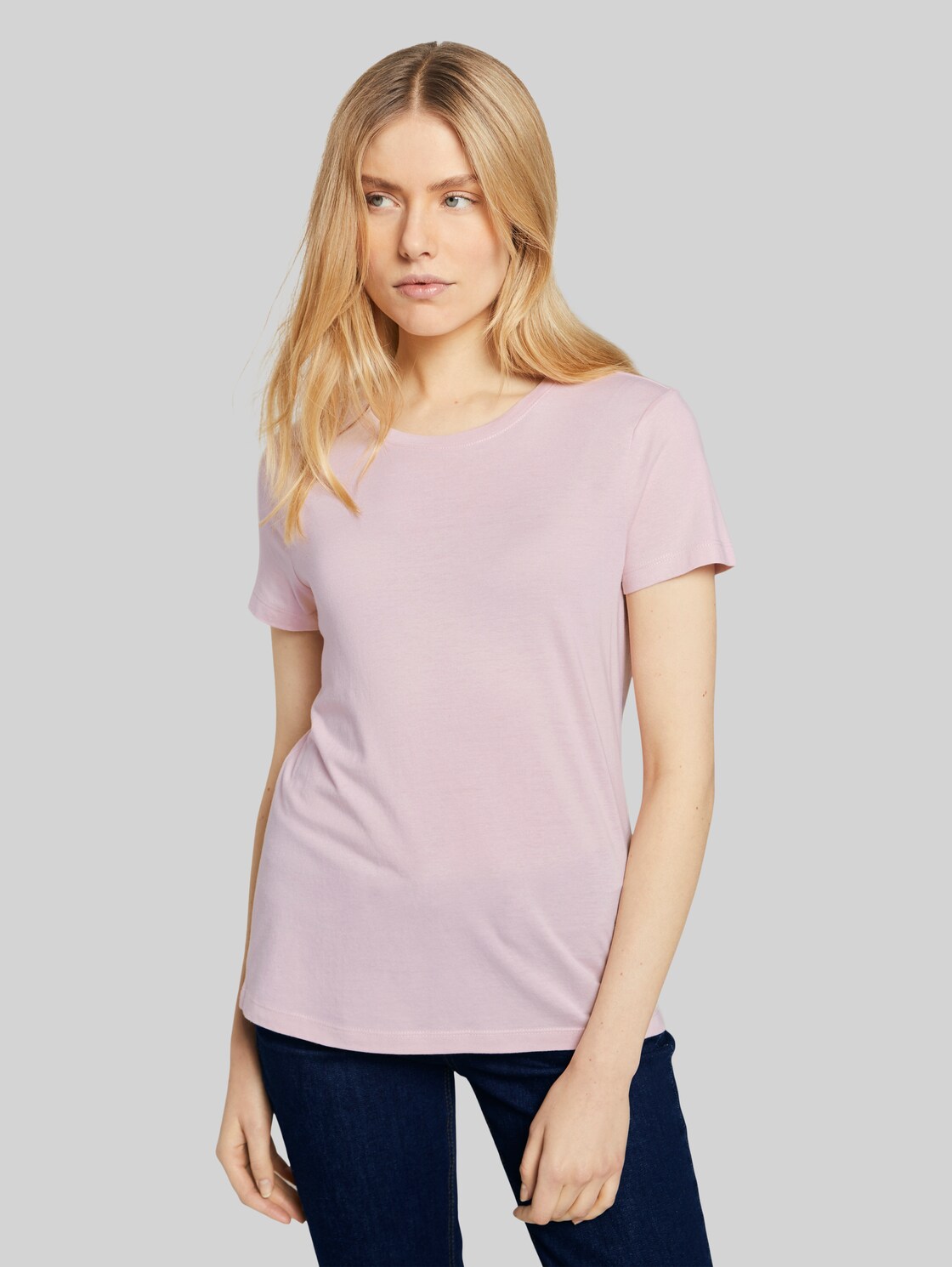 TOM TAILOR Basic T-Shirt aus Modalgemisch, Damen, Summer Lotus, Größe: XL