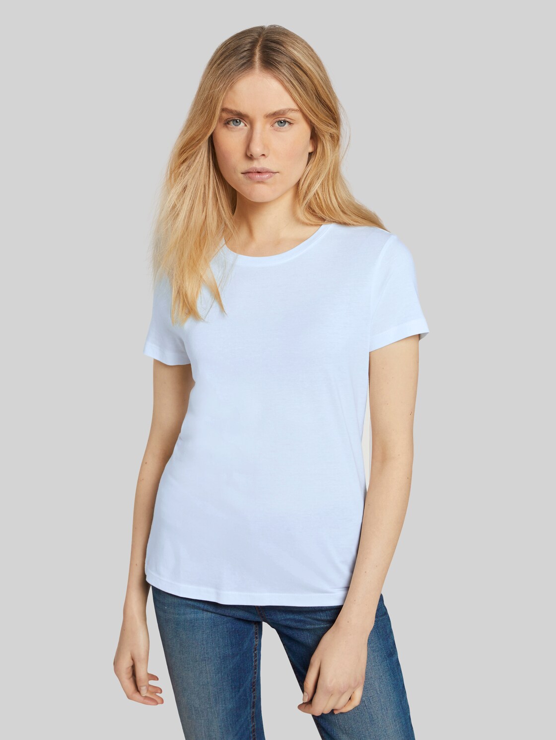 TOM TAILOR Basic T-Shirt aus Modalgemisch, Damen, White, Größe: XL