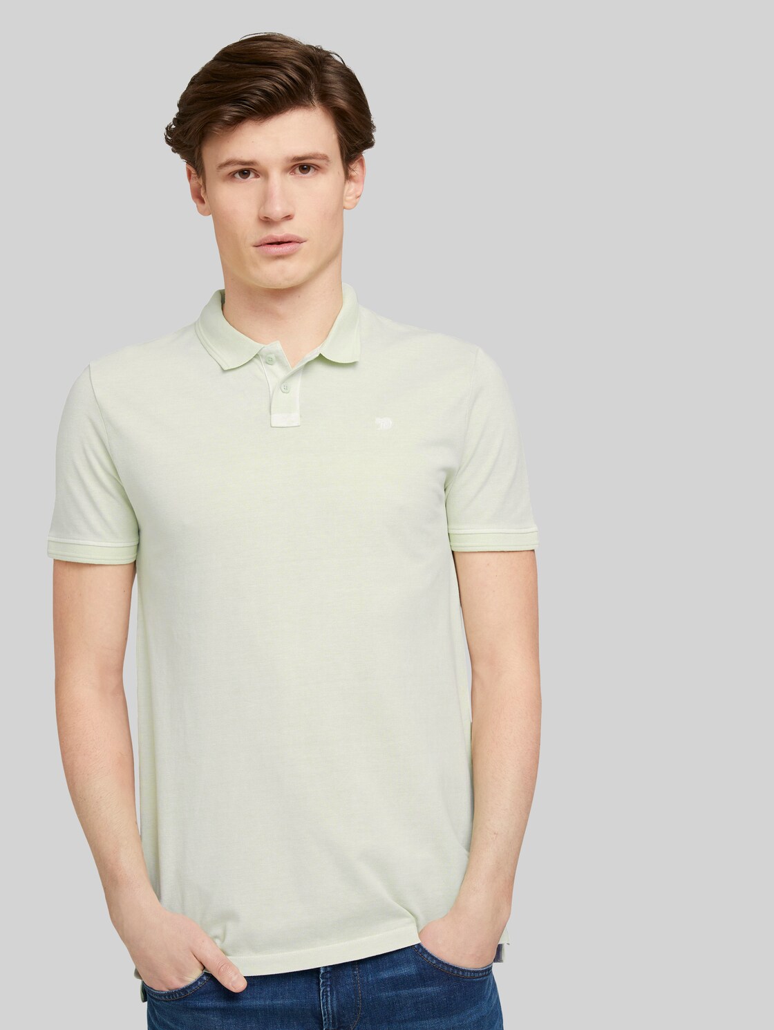 TOM TAILOR DENIM Poloshirt mit Farbverlauf, Herren, smooth green, Größe: M