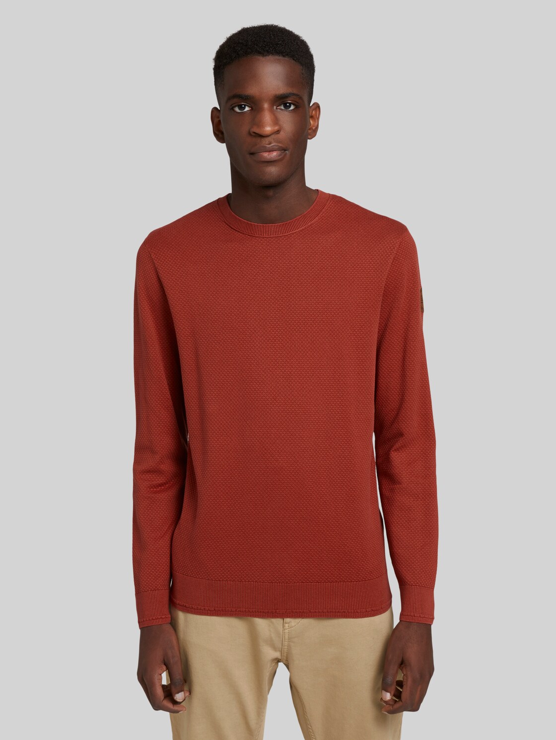 TOM TAILOR Strickpullover mit Strukturmuster, Herren, chili oil red, Größe: XL