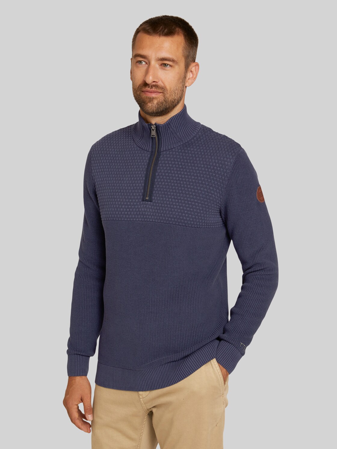 TOM TAILOR Troyer Pullover, Herren, Sky Captain Blue, Größe: XL