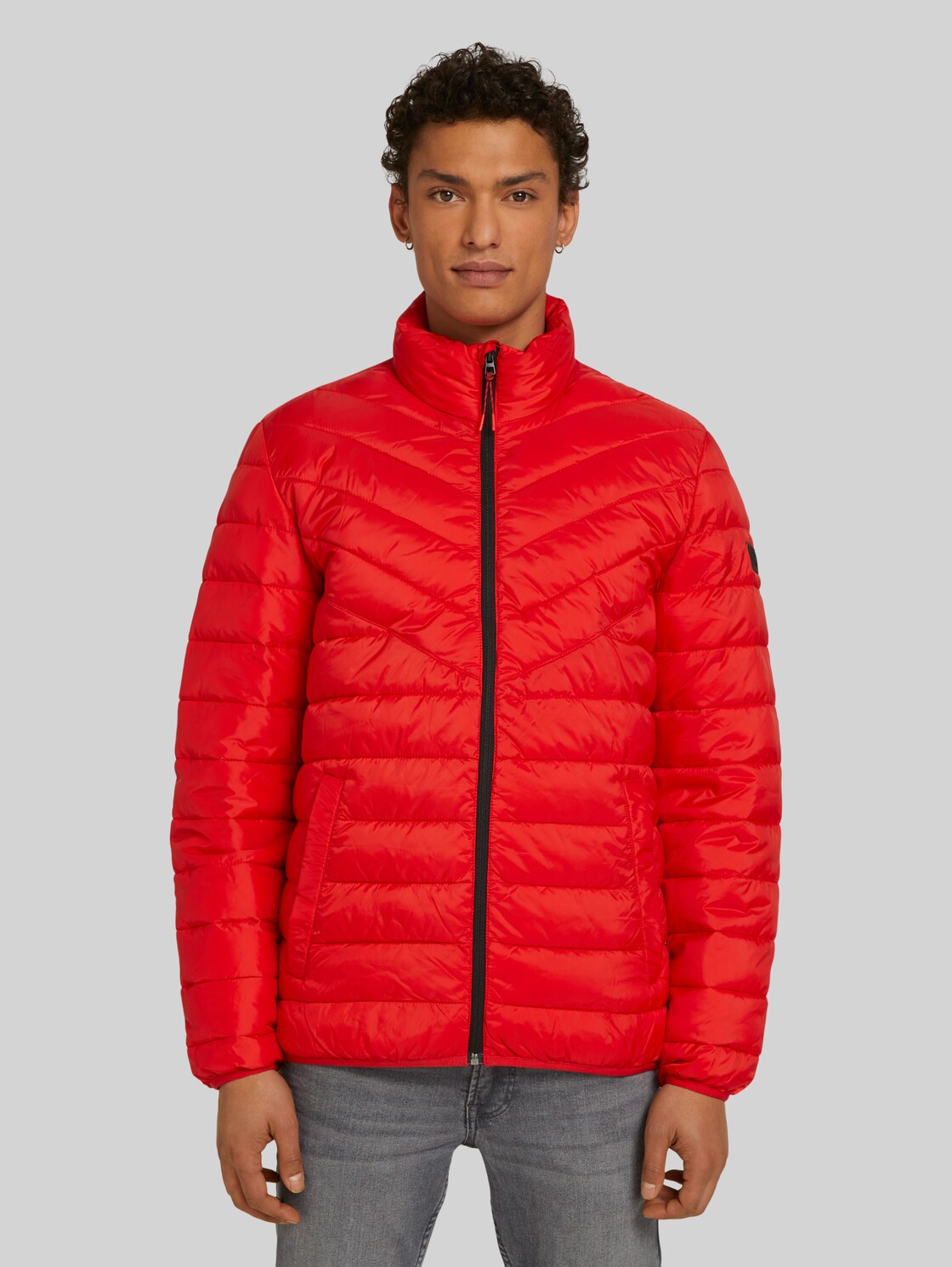 TOM TAILOR DENIM Gesteppte Lightweight Jacke mit recyceltem Polyamid, Herren, blood orange, Größe: M