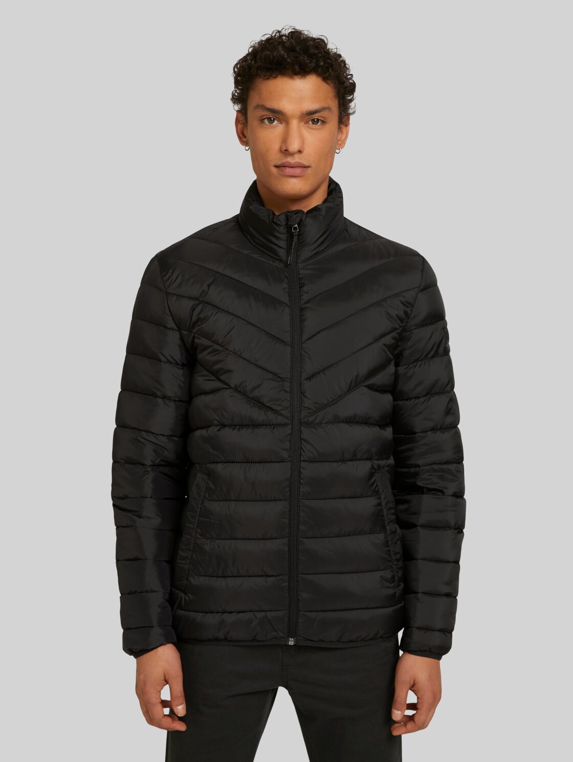 TOM TAILOR DENIM Gesteppte Lightweight Jacke mit recyceltem Polyamid, Herren, Black, Größe: M
