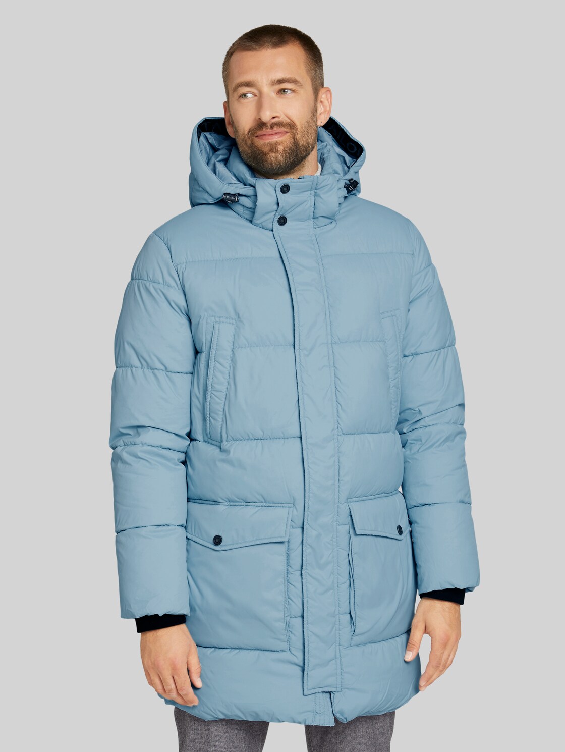 TOM TAILOR Puffermantel mit recyceltem Polyester, Herren, calm cloud blue, Größe: XL