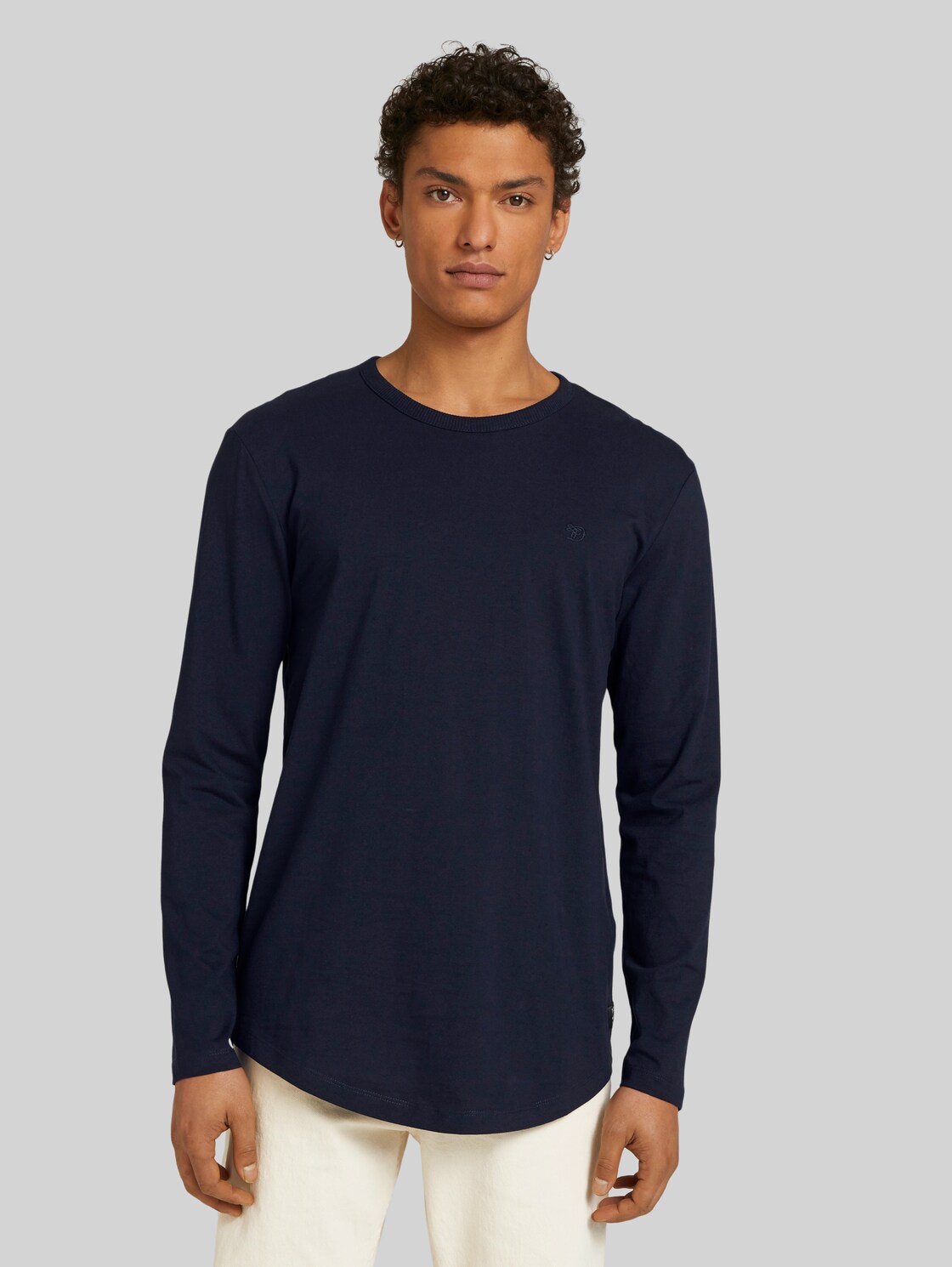 TOM TAILOR DENIM Langarmshirt aus Bio-Baumwolle, Herren, Sky Captain Blue, Größe: L