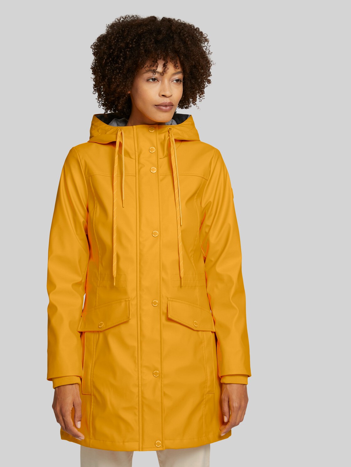 TOM TAILOR Gefütterte Regenjacke, Damen, golden pumpkin, Größe: XXL