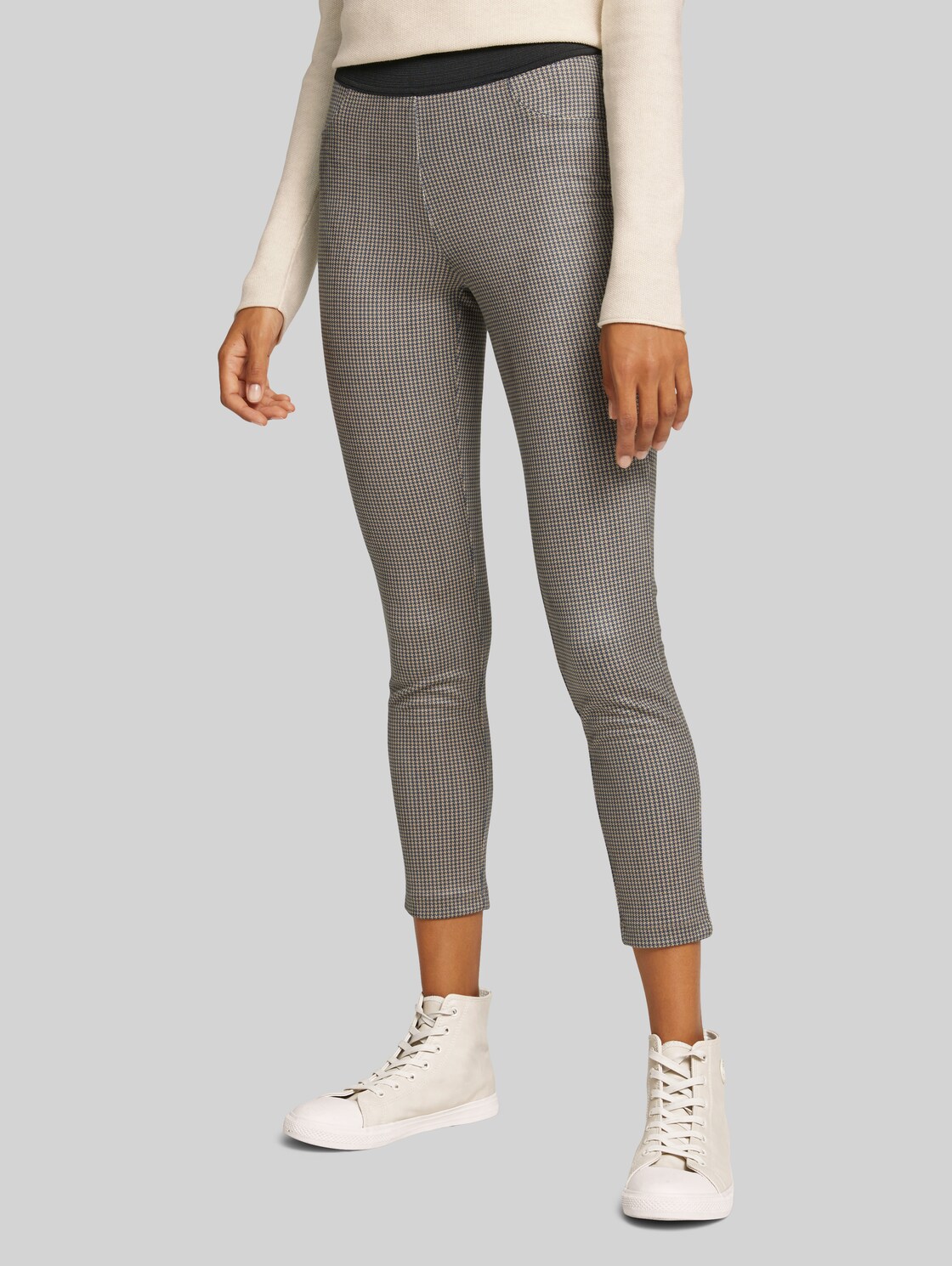 TOM TAILOR Weiche Treggings, Damen, navy houndstooth print, Größe: 38/28