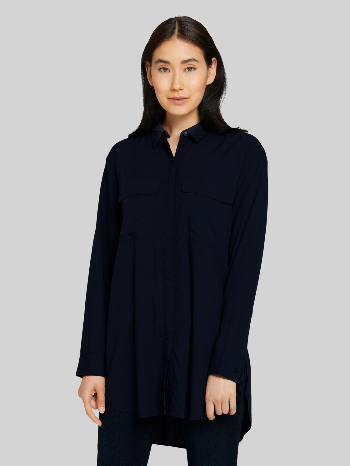 TOM TAILOR Lange Hemdbluse, Damen, Sky Captain Blue, Größe: 36