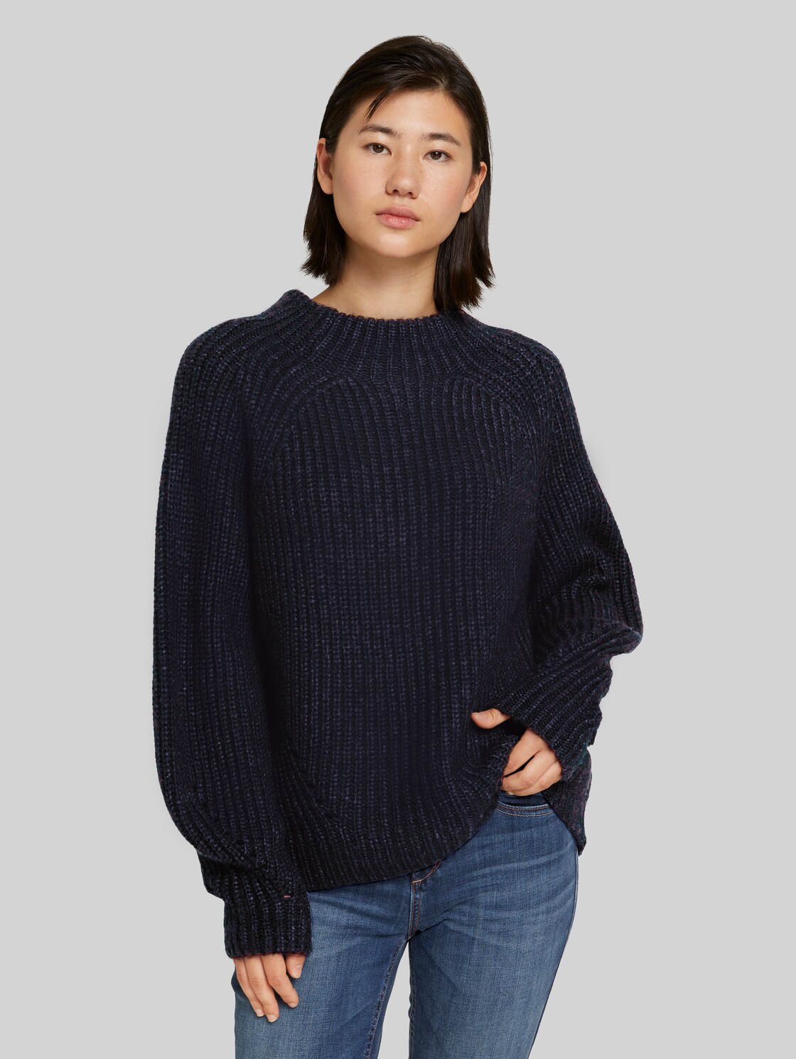 TOM TAILOR Pullover mit Stehkragen, Damen, Sky Captain Blue, Größe: XL