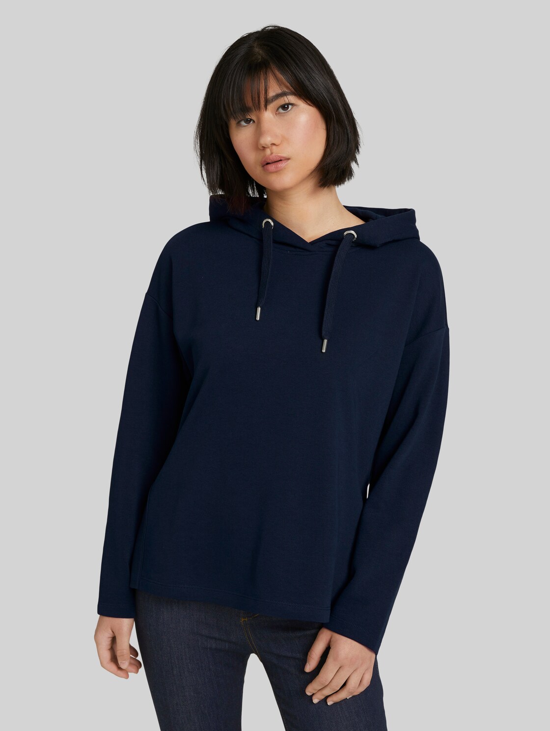 TOM TAILOR Hoodie mit Bio-Baumwolle, Damen, Sky Captain Blue, Größe: XL