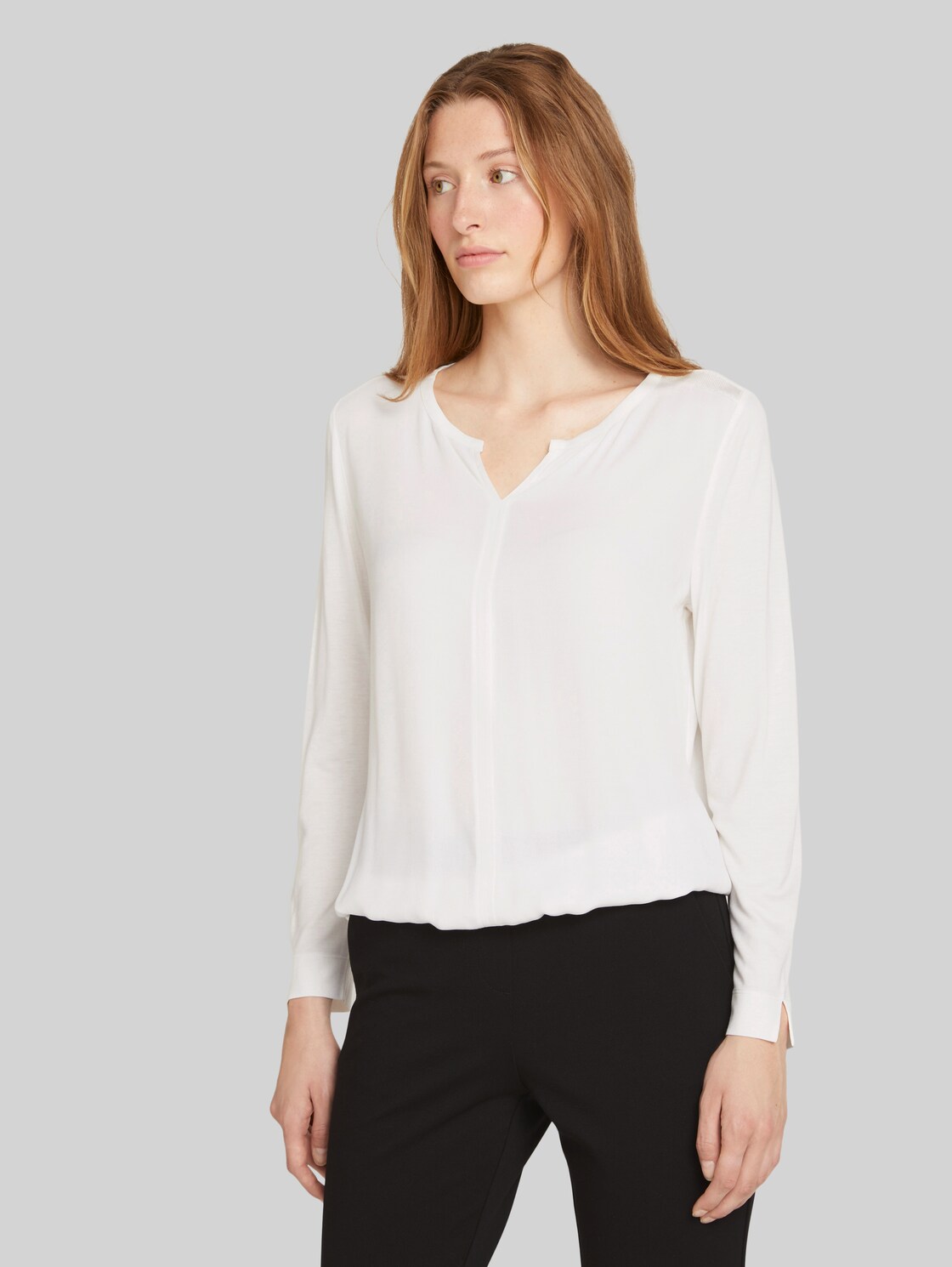 TOM TAILOR 7/8 Shirt mit LENZING(TM) ECOVERO™, Damen, Whisper White, Größe: M