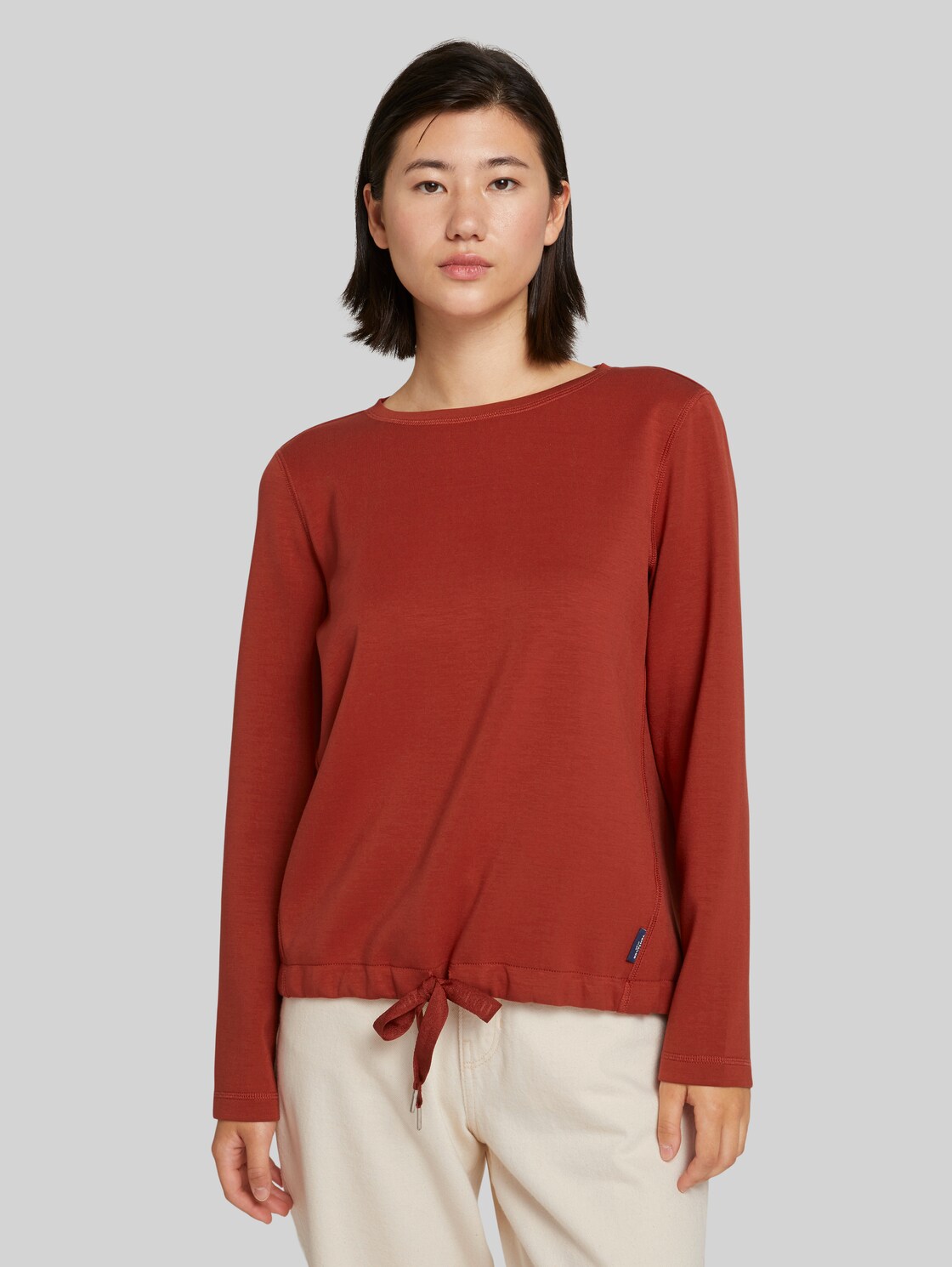 TOM TAILOR Sweatshirt mit Tunnelzug, Damen, dark maroon red, Größe: S