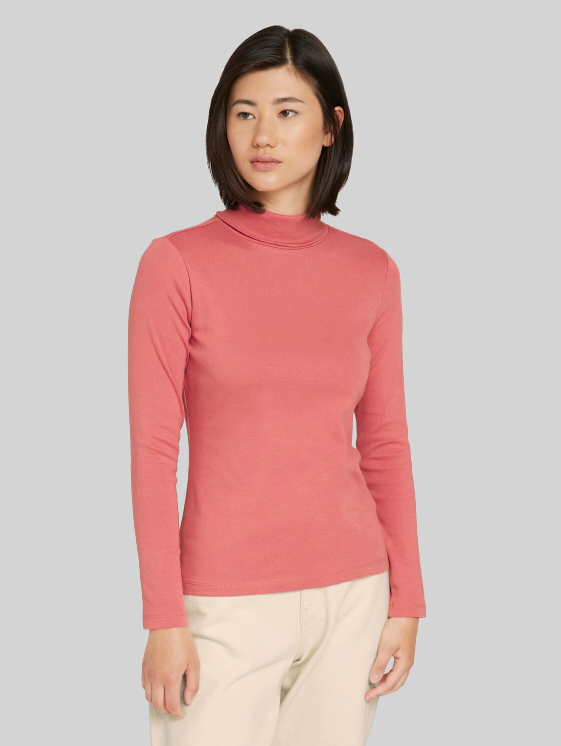 TOM TAILOR Rollkragenshirt mit Bio-Baumwolle, Damen, cozy pink, Größe: XL