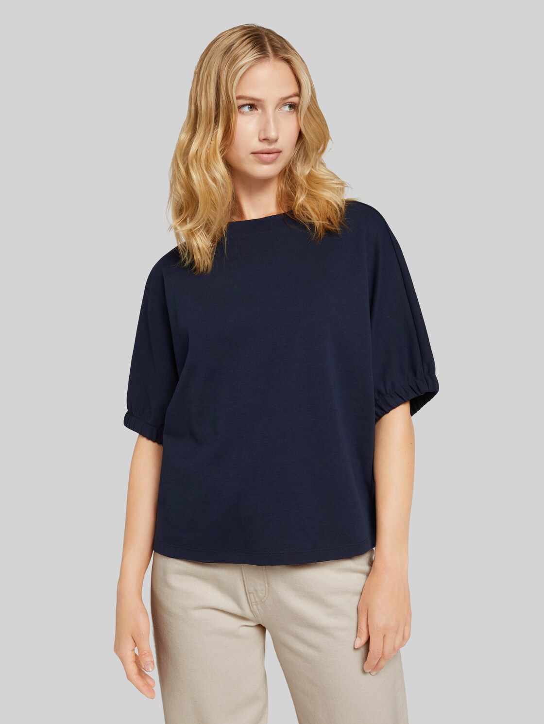 TOM TAILOR DENIM T-Shirt mit Bio-Baumwolle, Damen, Sky Captain Blue, Größe: M