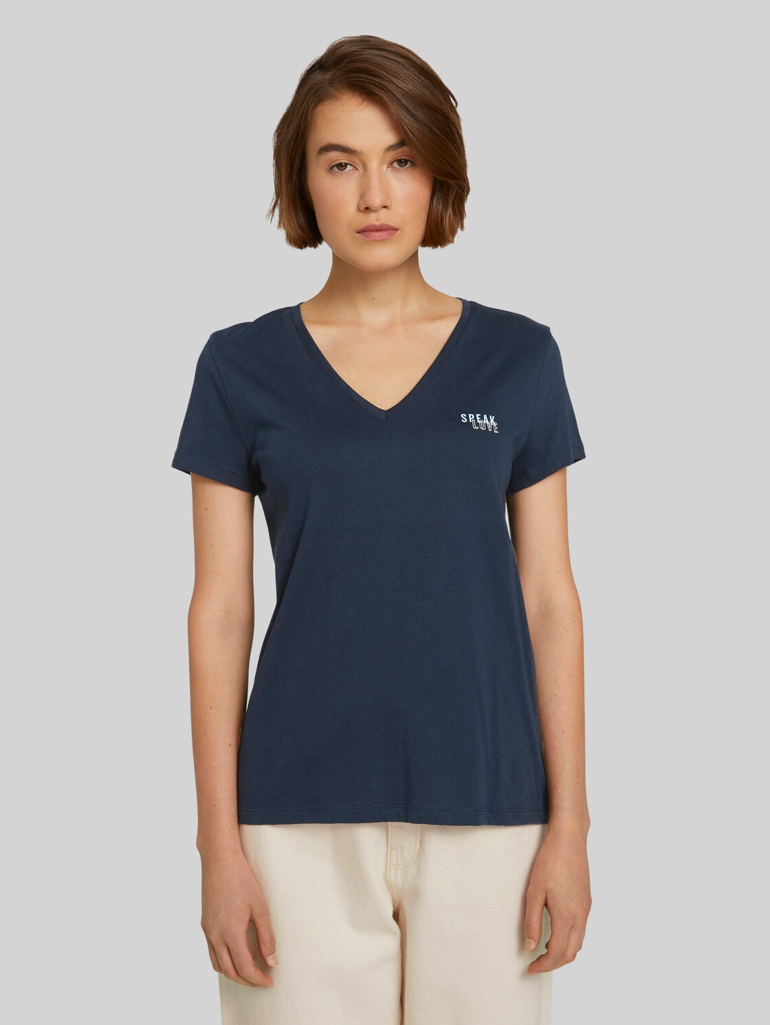 TOM TAILOR DENIM T-Shirt mit Print aus Bio-Baumwolle, Damen, Sky Captain Blue, Größe: XL